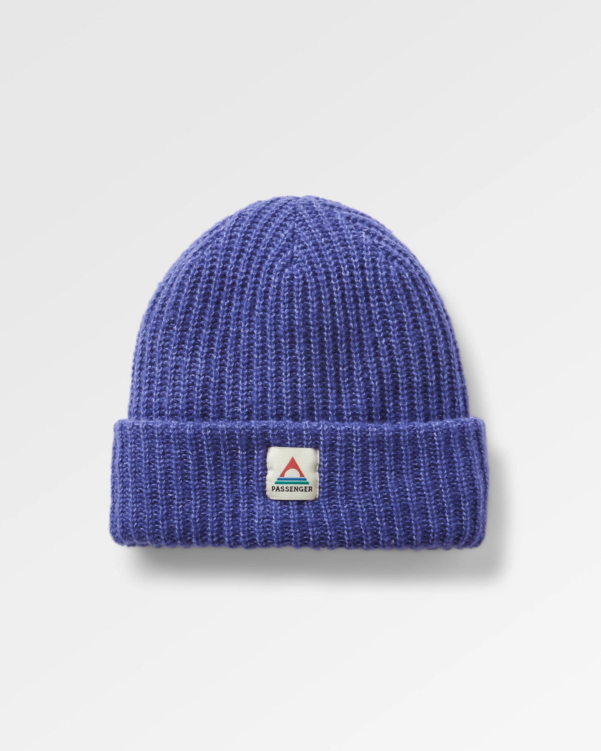 Redwood Sherpa Lined Beanie - Purple Indigo - Flatlay
