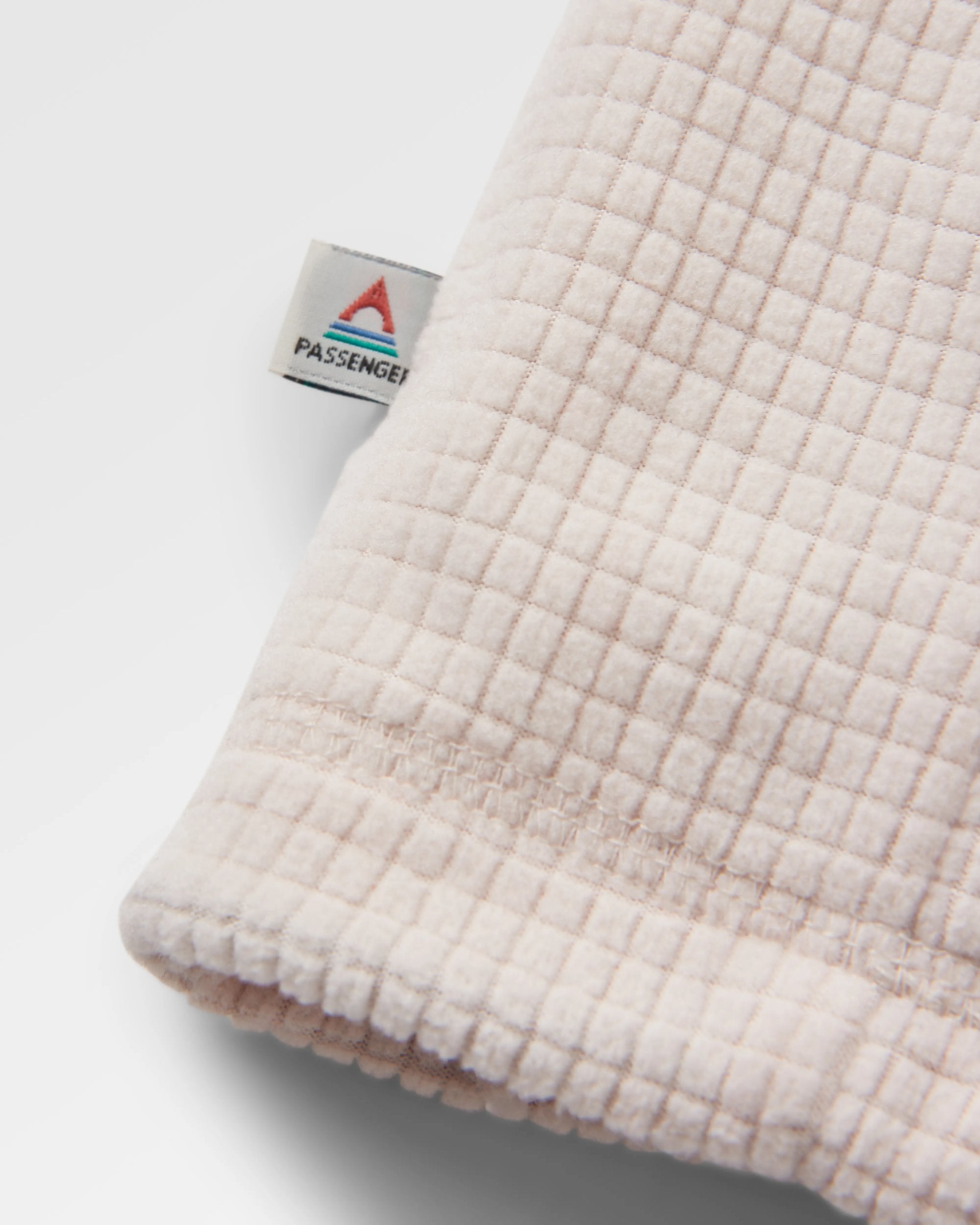 Off Trail Recycled Grid Polar Fleece - Red Ochre/Birch - Flatlay