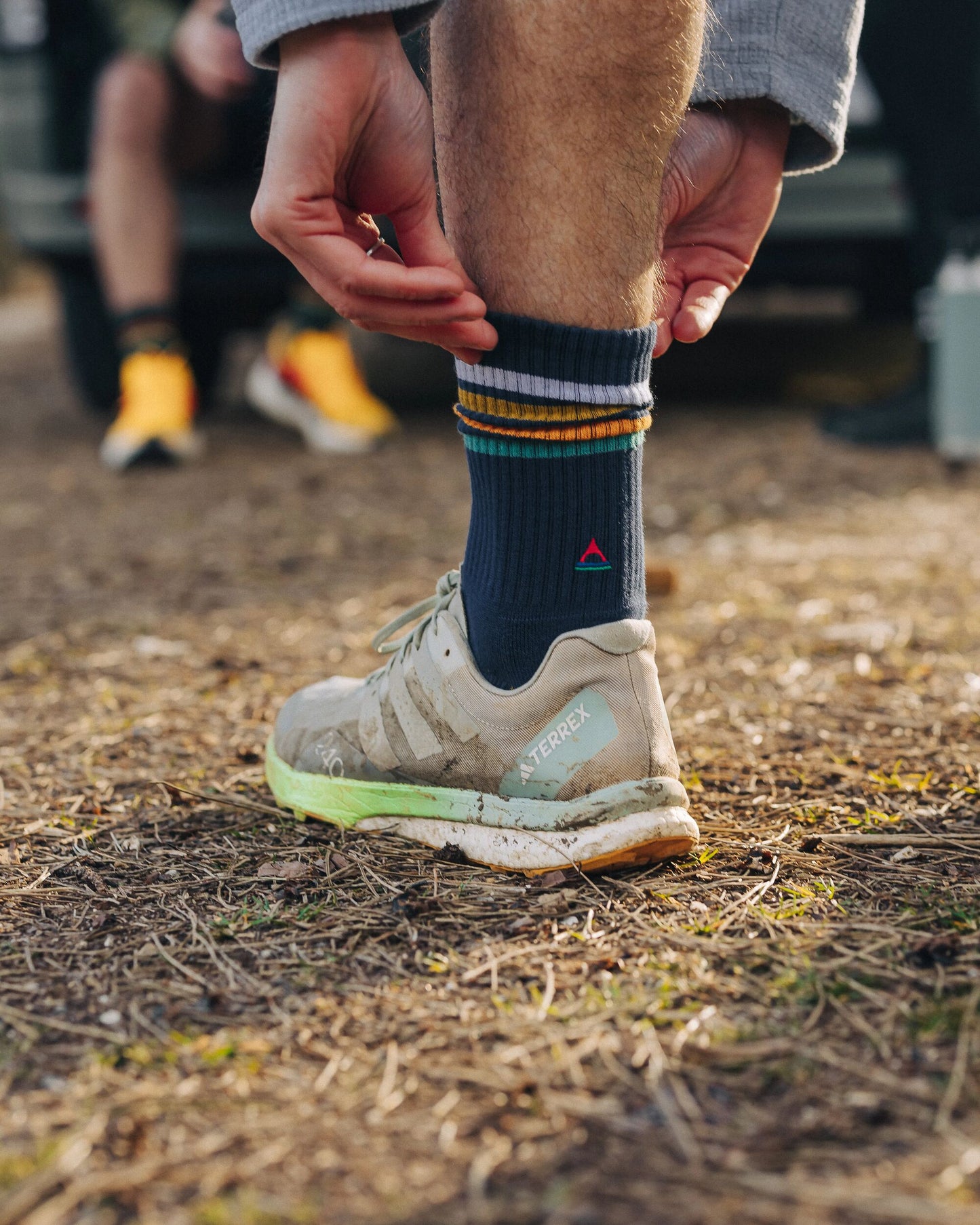 Organic Midweight Crew Socks - Rich Navy - Lifestyle - Male