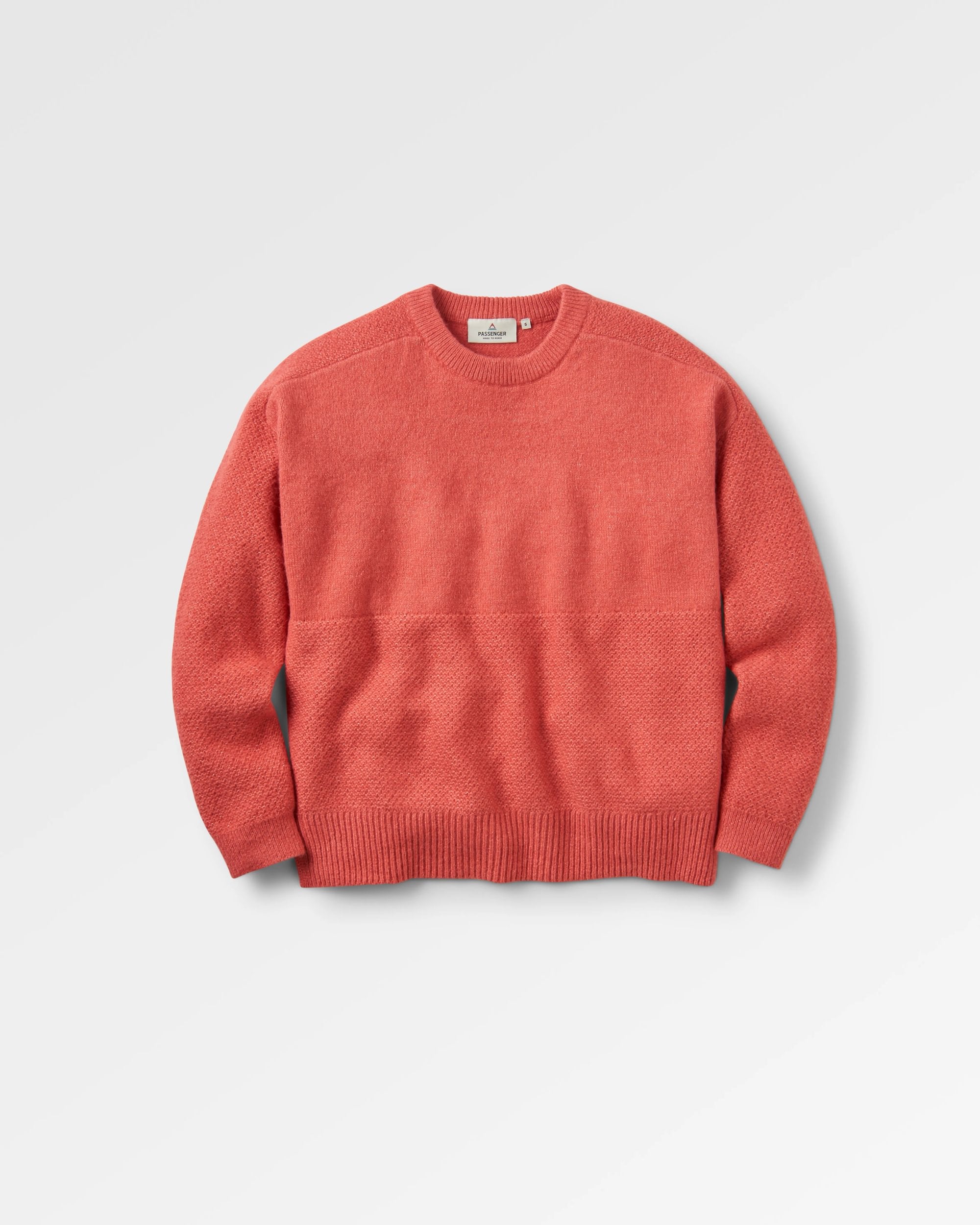 Cove Recycled Knitted Jumper - Mineral Red - Flatlay