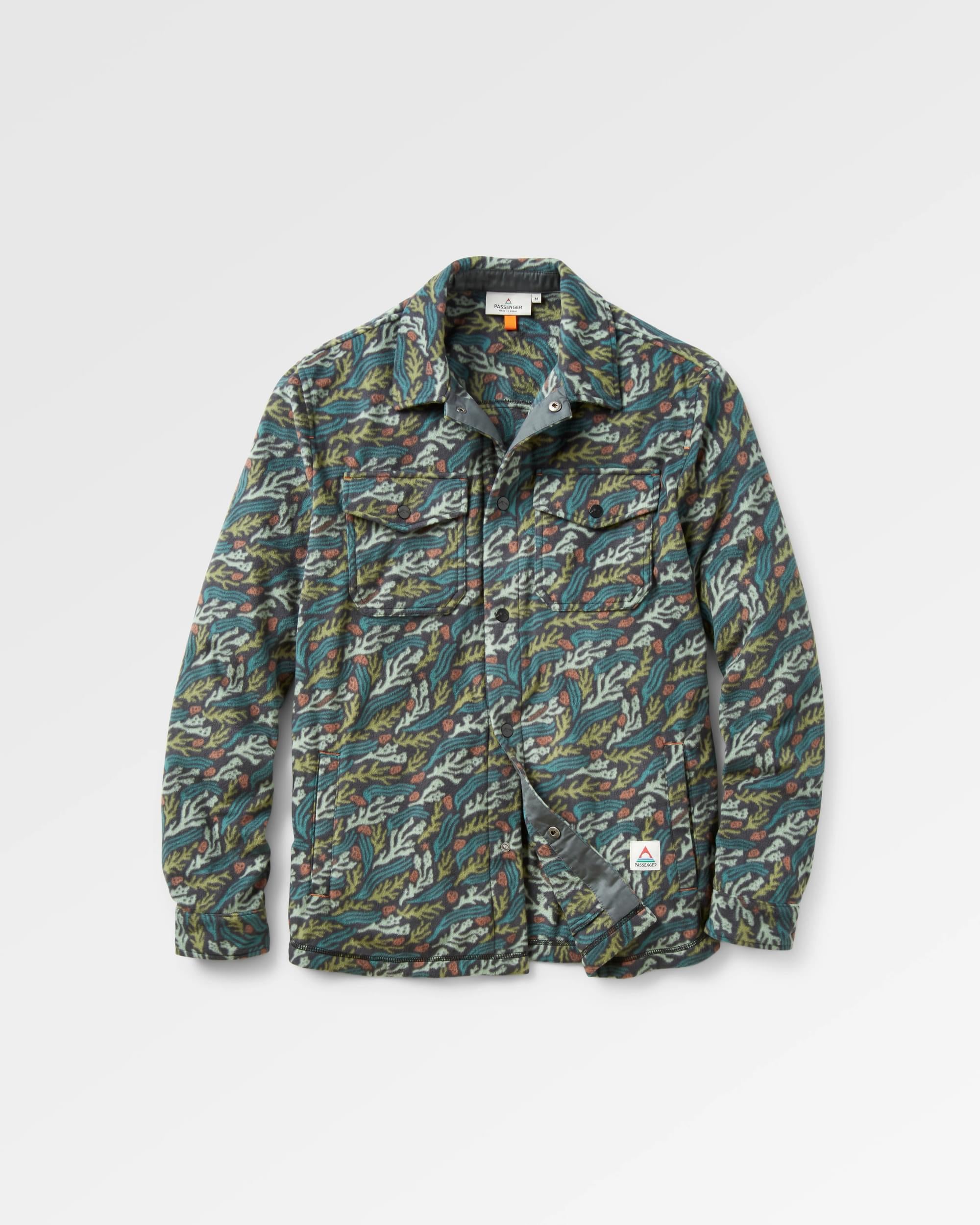 Maple Polar Recycled Fleece Shirt - Ocean Current Black - Flatlay