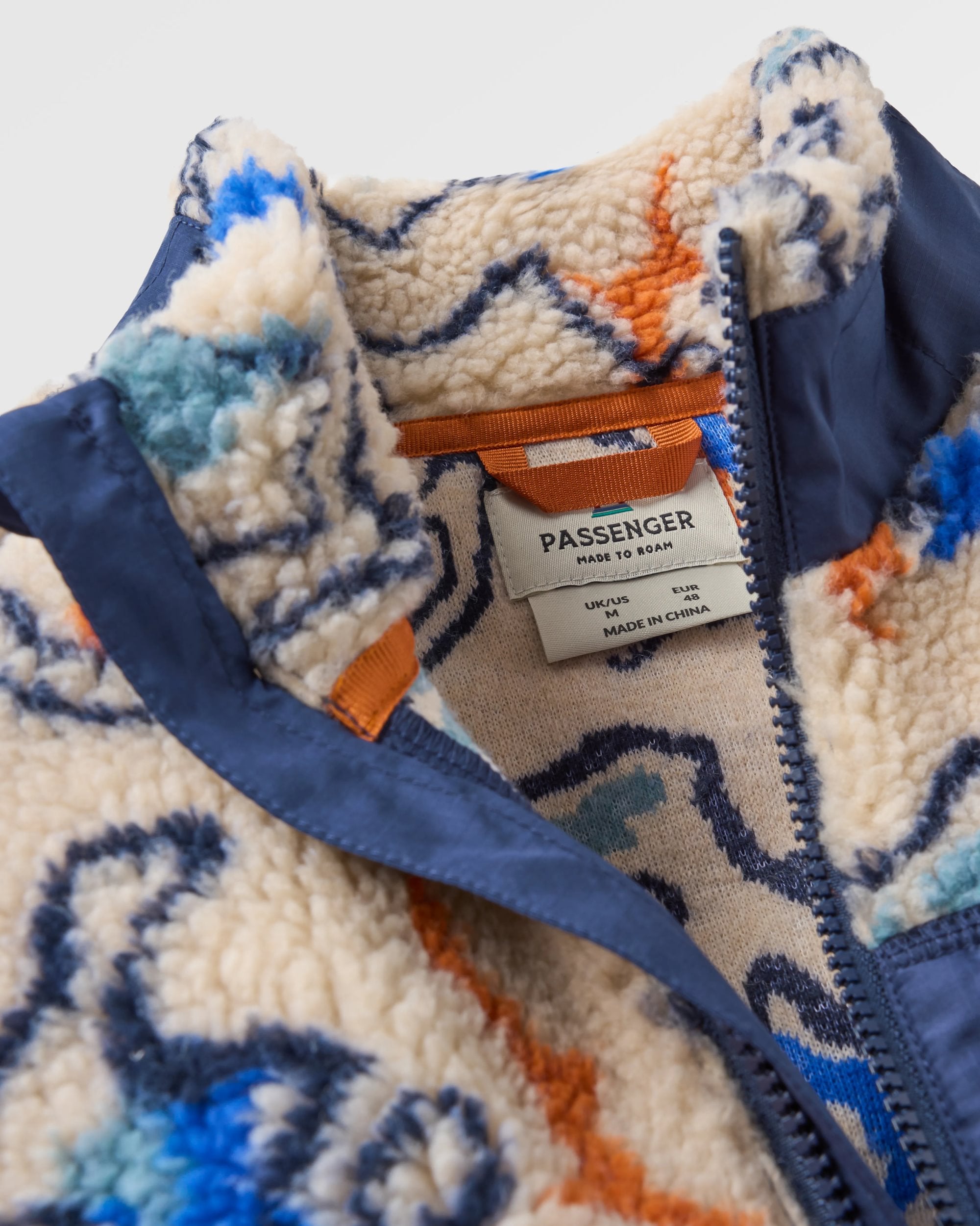 Offroad Recycled Sherpa 1/2 Zip Fleece - Abstract Strata Multi - Flatlay