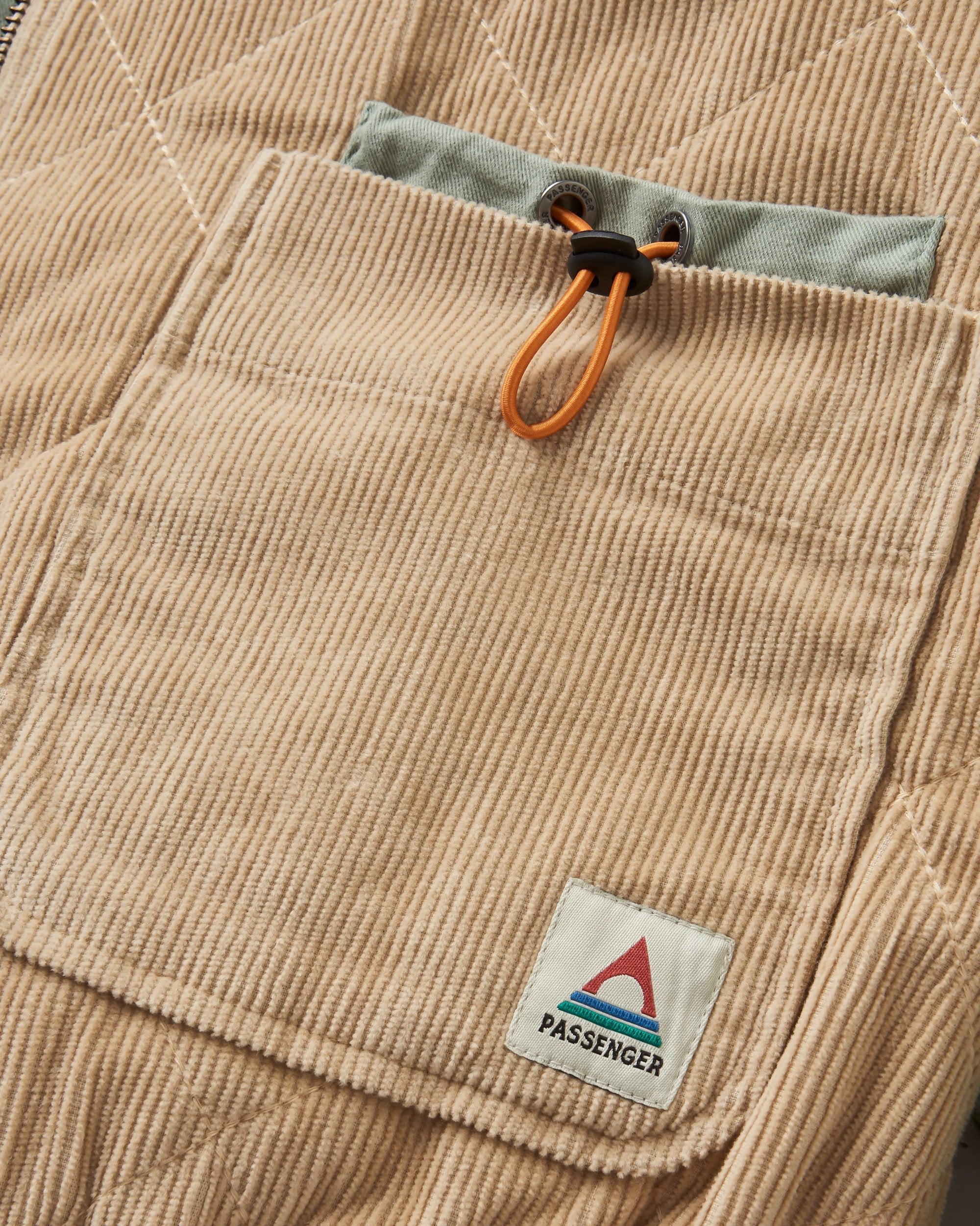 Lucia Cord Jacket - Stone/Pistachio - Flatlay