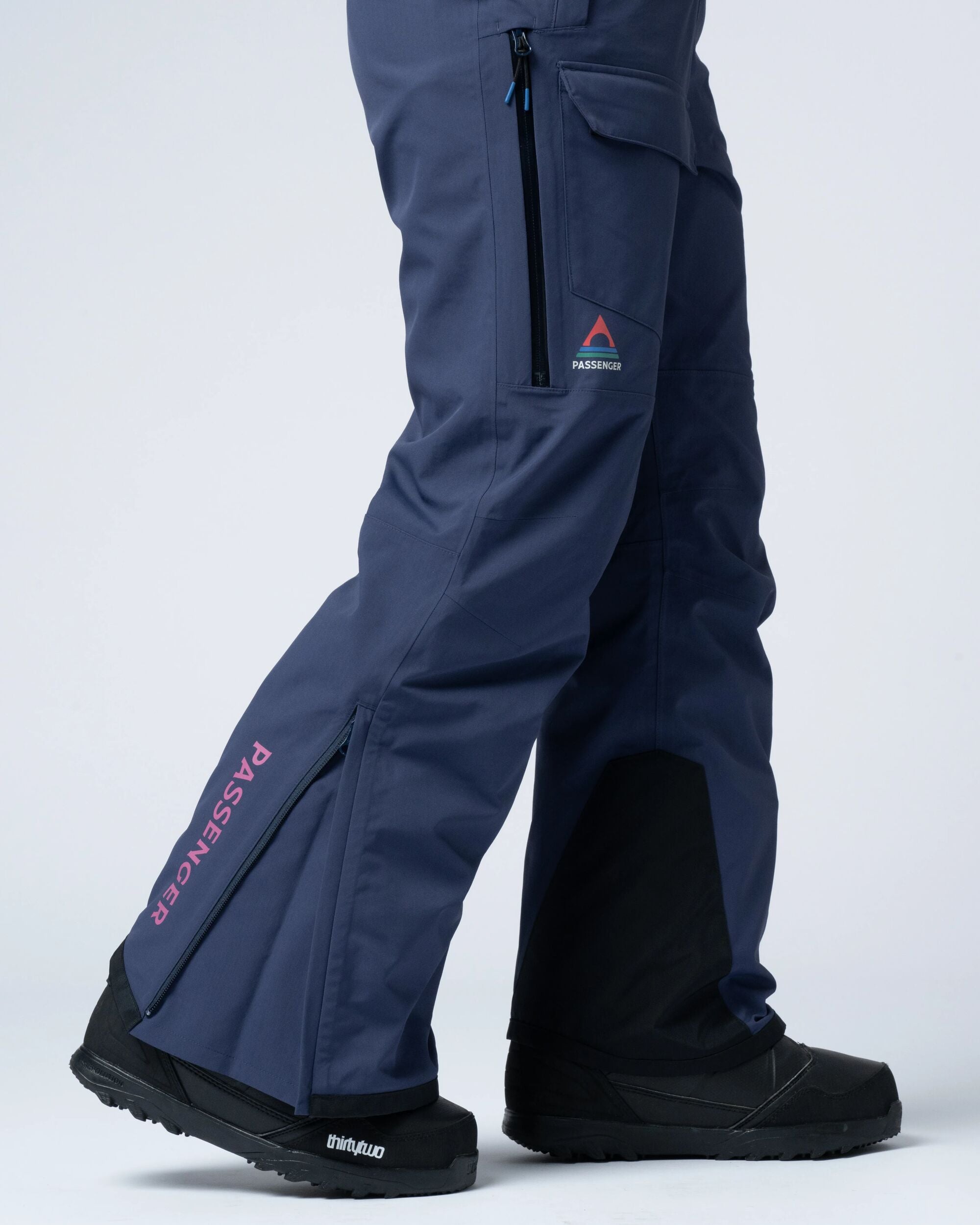 Snowscape Women's Recycled Bibpant - Rich Navy - Flatlay