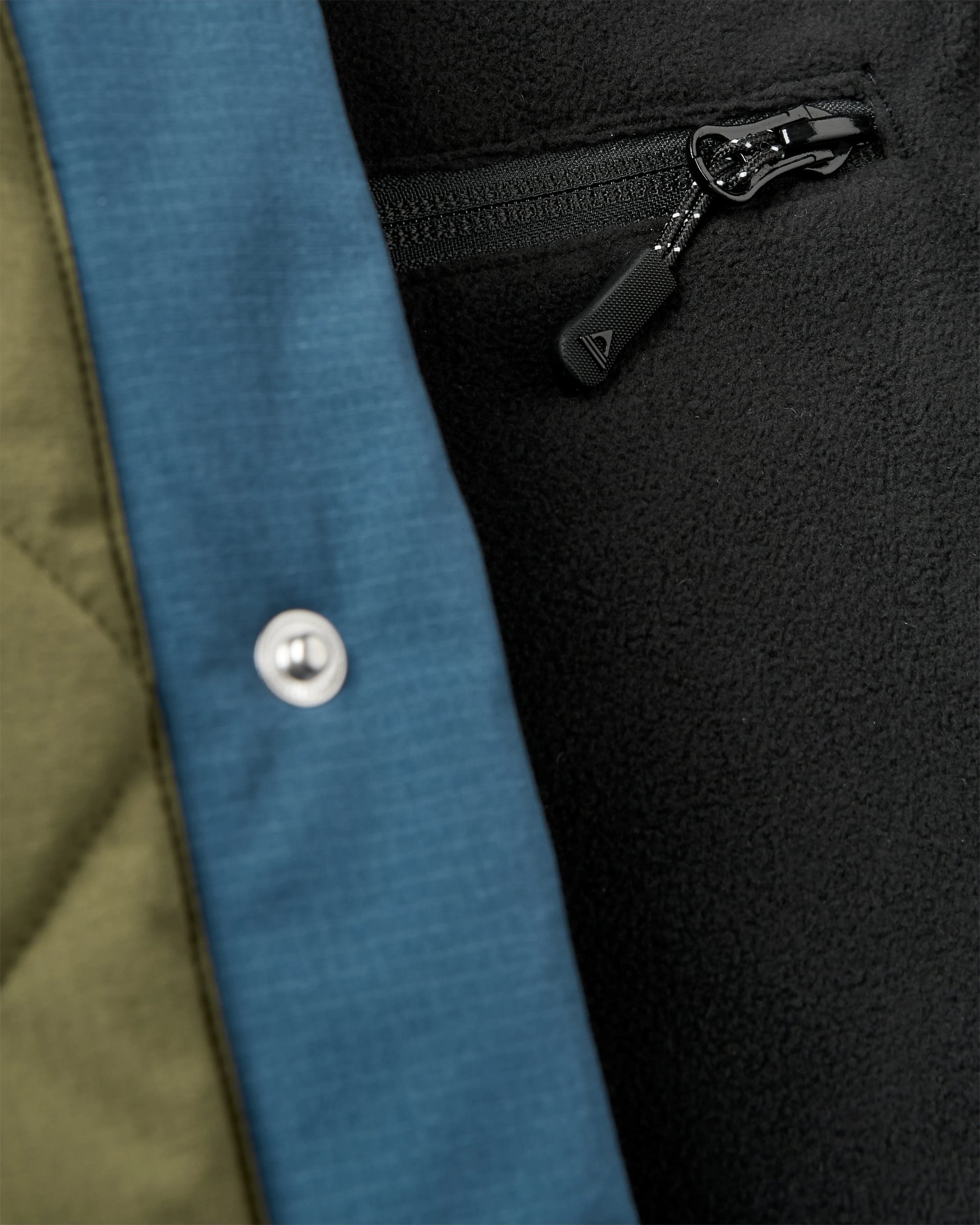 Campscape Recycled Fleece Lined Parka - Black/Khaki - Flatlay