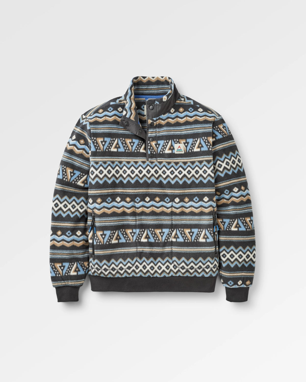 Take It Easy Polar Fleece - Geo Stripe Faded Black - Flatlay