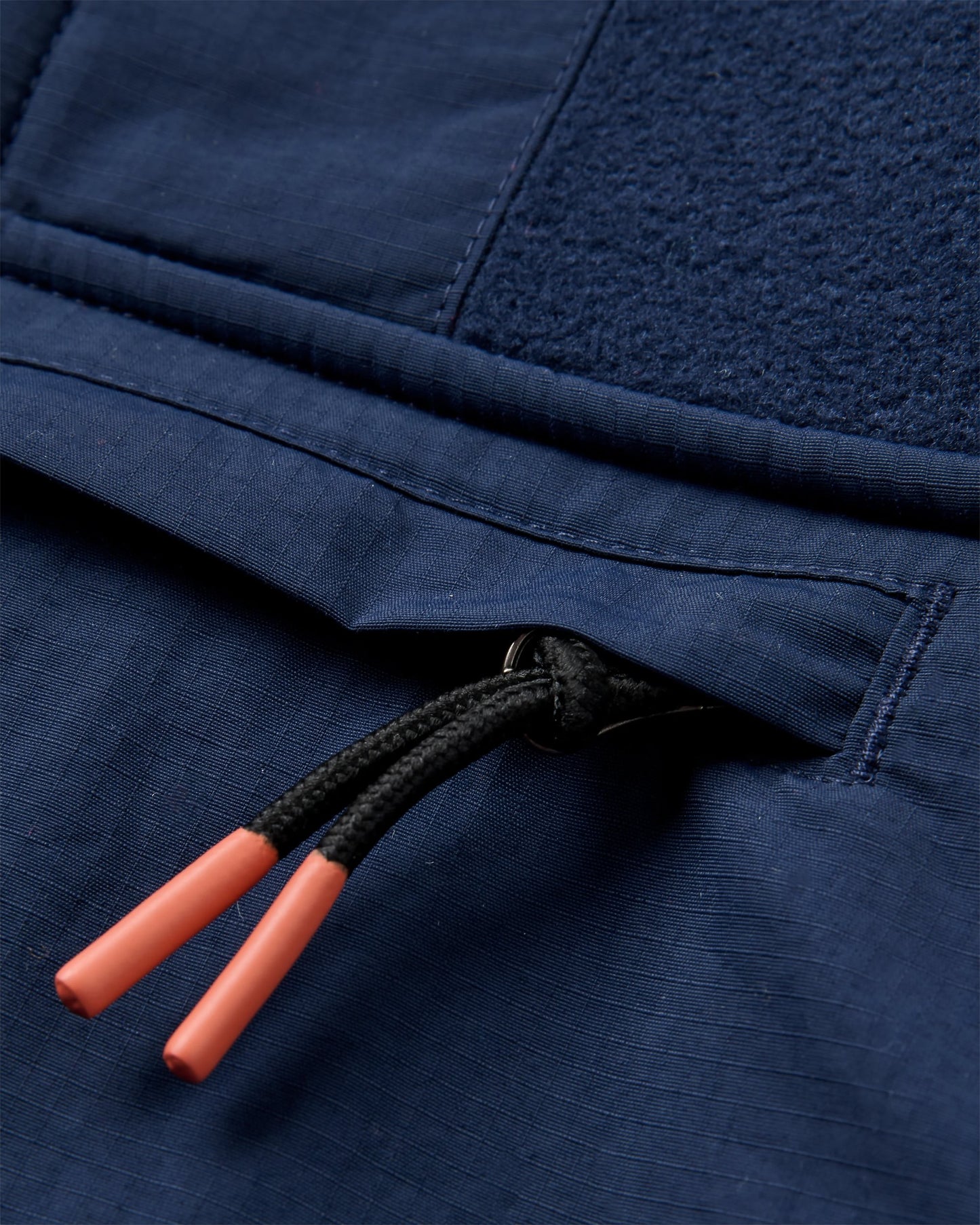 Woodland Hoodless 1/2 Zip Recycled Polartec® Fleece - Rich Navy/Dark Denim - Flatlay