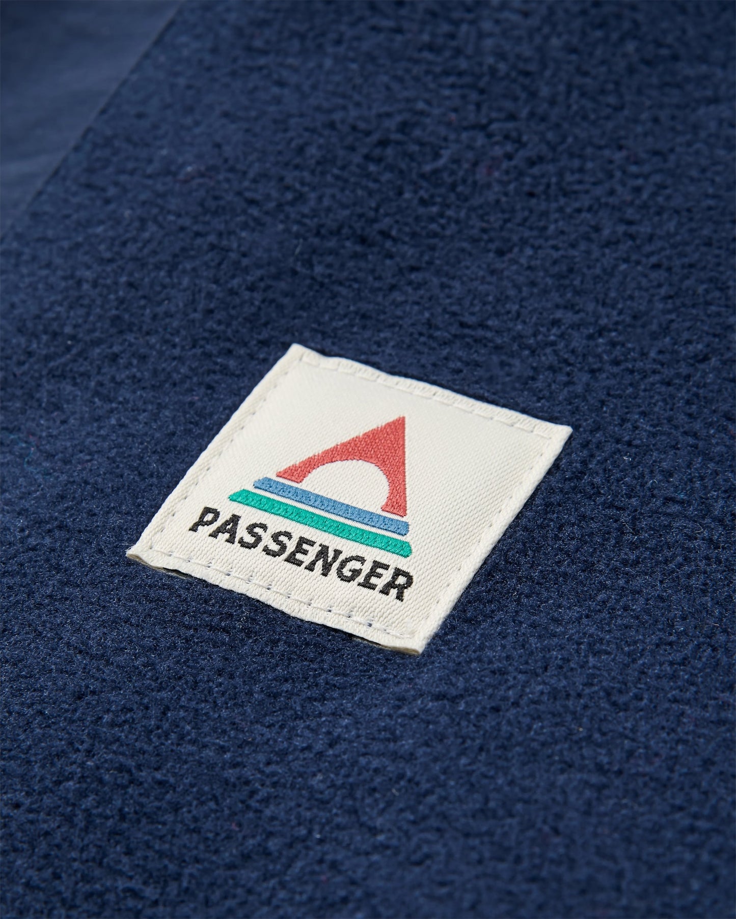 Woodland Hoodless 1/2 Zip Recycled Polartec® Fleece - Rich Navy/Dark Denim - Flatlay