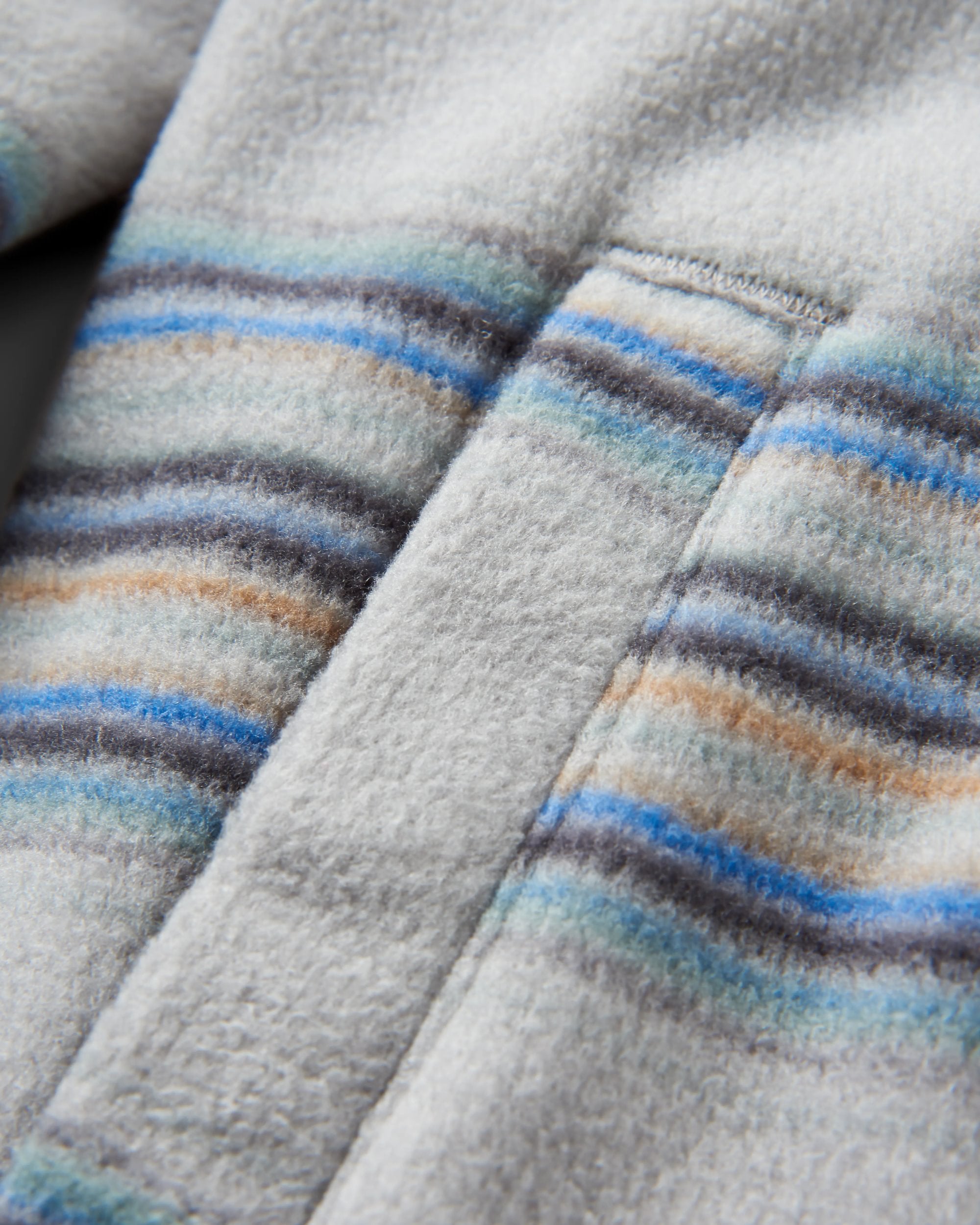 Maple Recycled Polar Fleece Shirt - Steel Grey Stripe - Flatlay