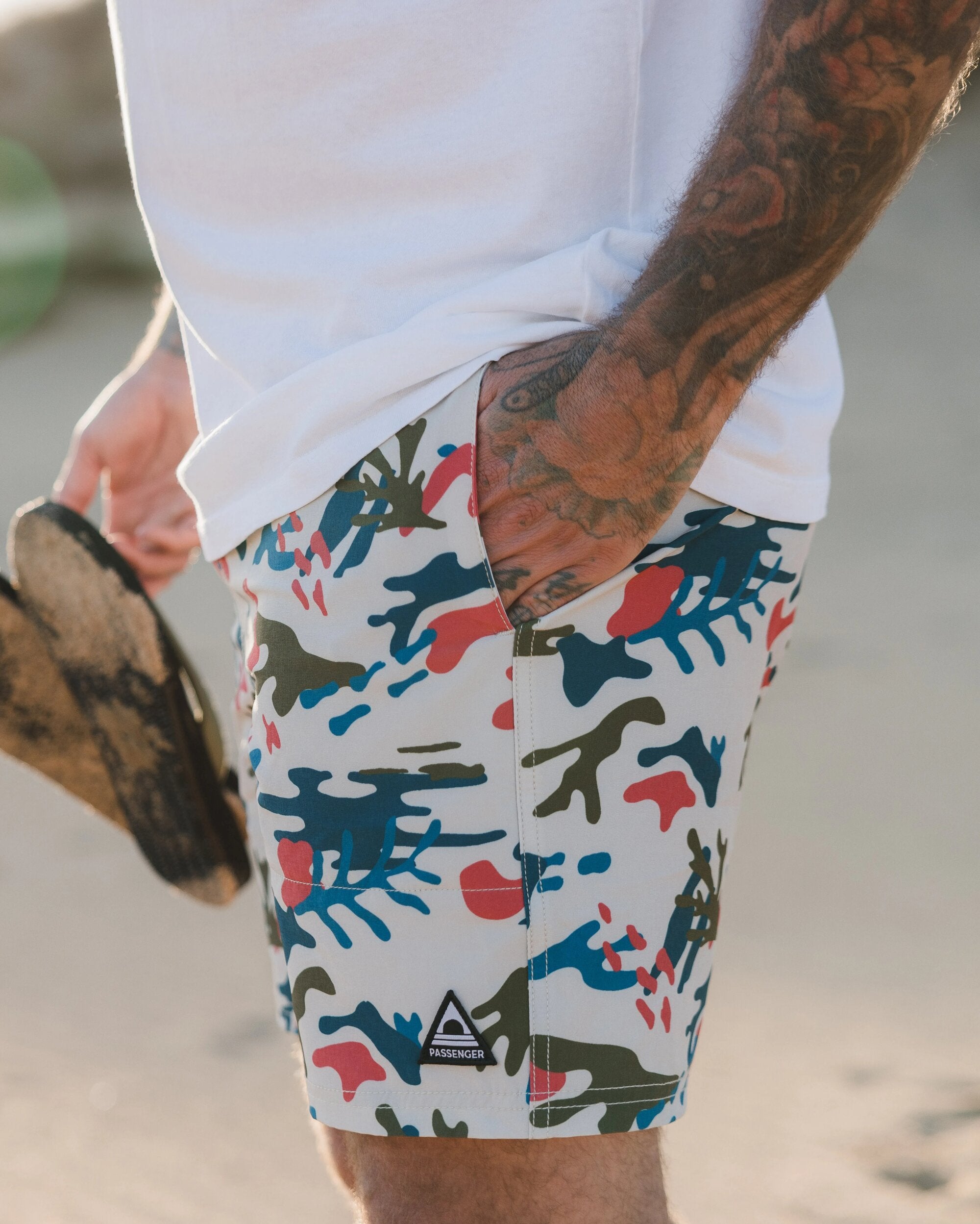 Porto Recycled All Purpose Swim Short - Seaweed Camo Pebble Grey - Lifestyle