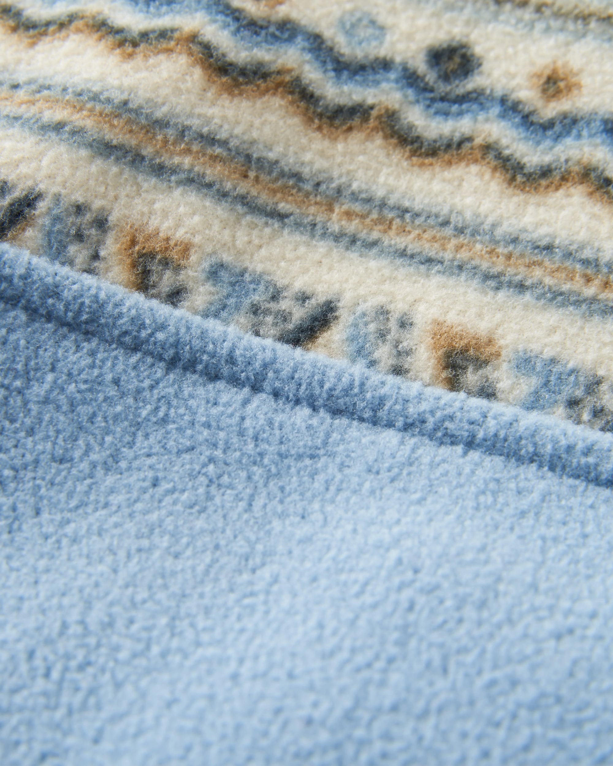 Set Off Recycled Polar 1/4 Zip Fleece - Geo Stripe Birch - Flatlay