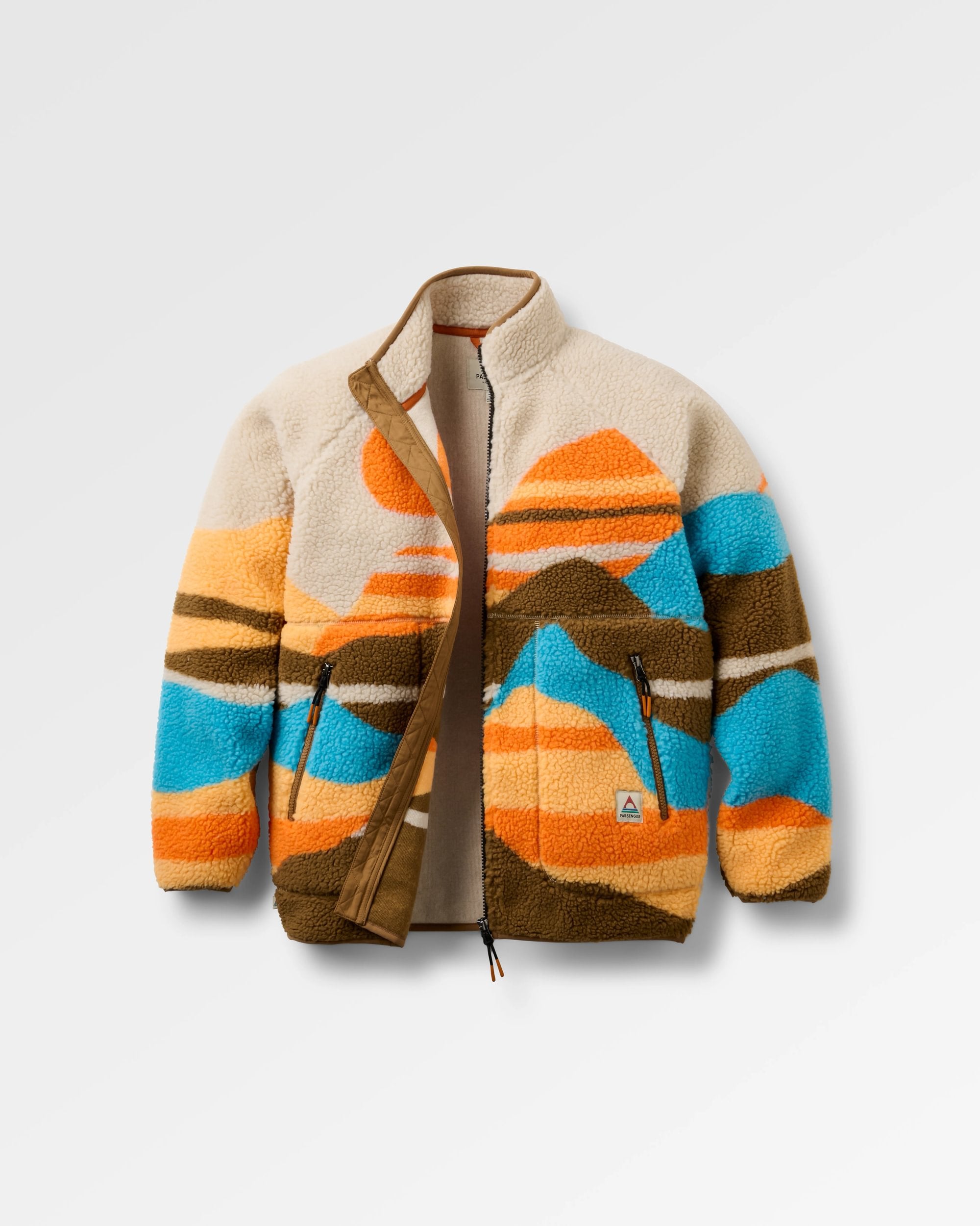 Fairbanks Full Zip Sherpa Fleece - Mountain Sunset Multi - Flatlay