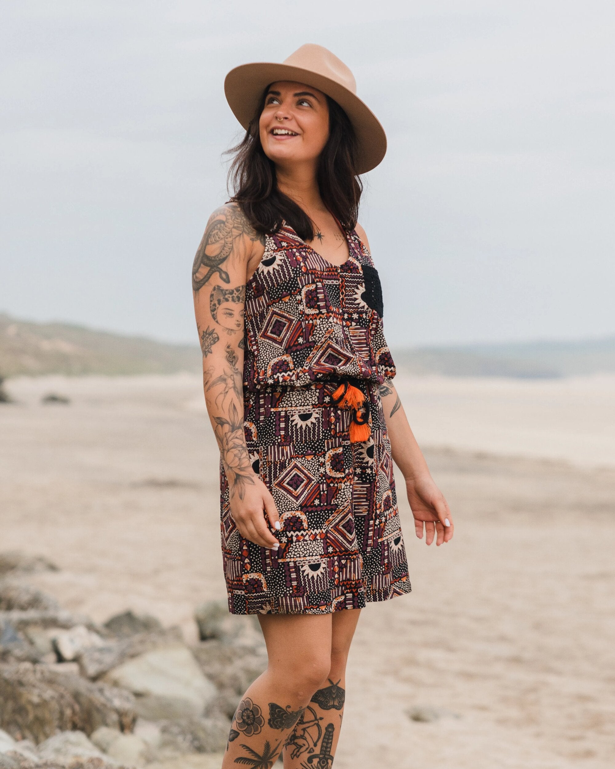 Rivergate Recycled Cotton Dress - Vintage Patchwork Black/Multi - Lifestyle