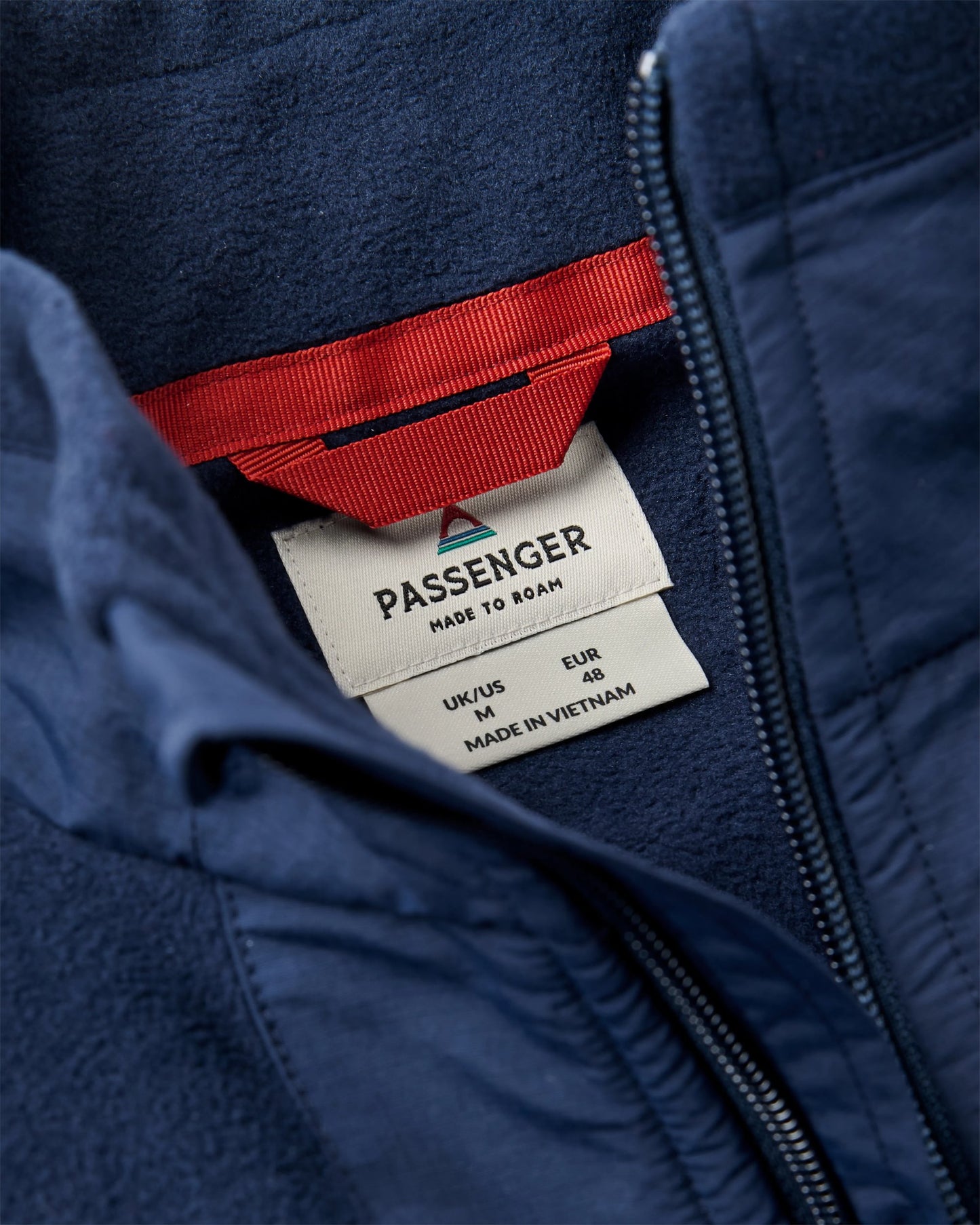 Woodland Hoodless 1/2 Zip Recycled Polartec® Fleece - Rich Navy/Dark Denim - Flatlay
