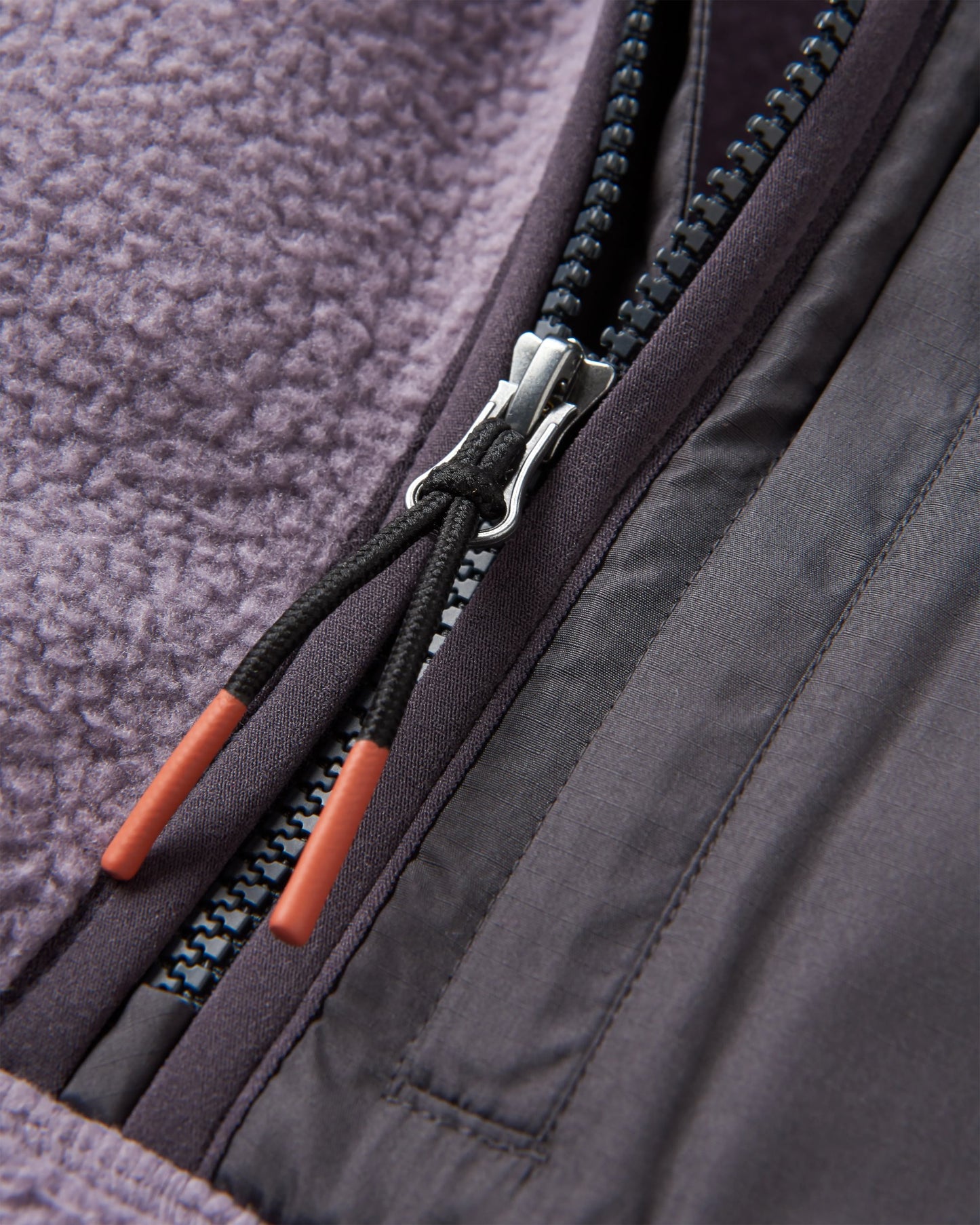 Offgrid 1/2 Zip Recycled Sherpa Fleece - Dusty Lilac - Flatlay