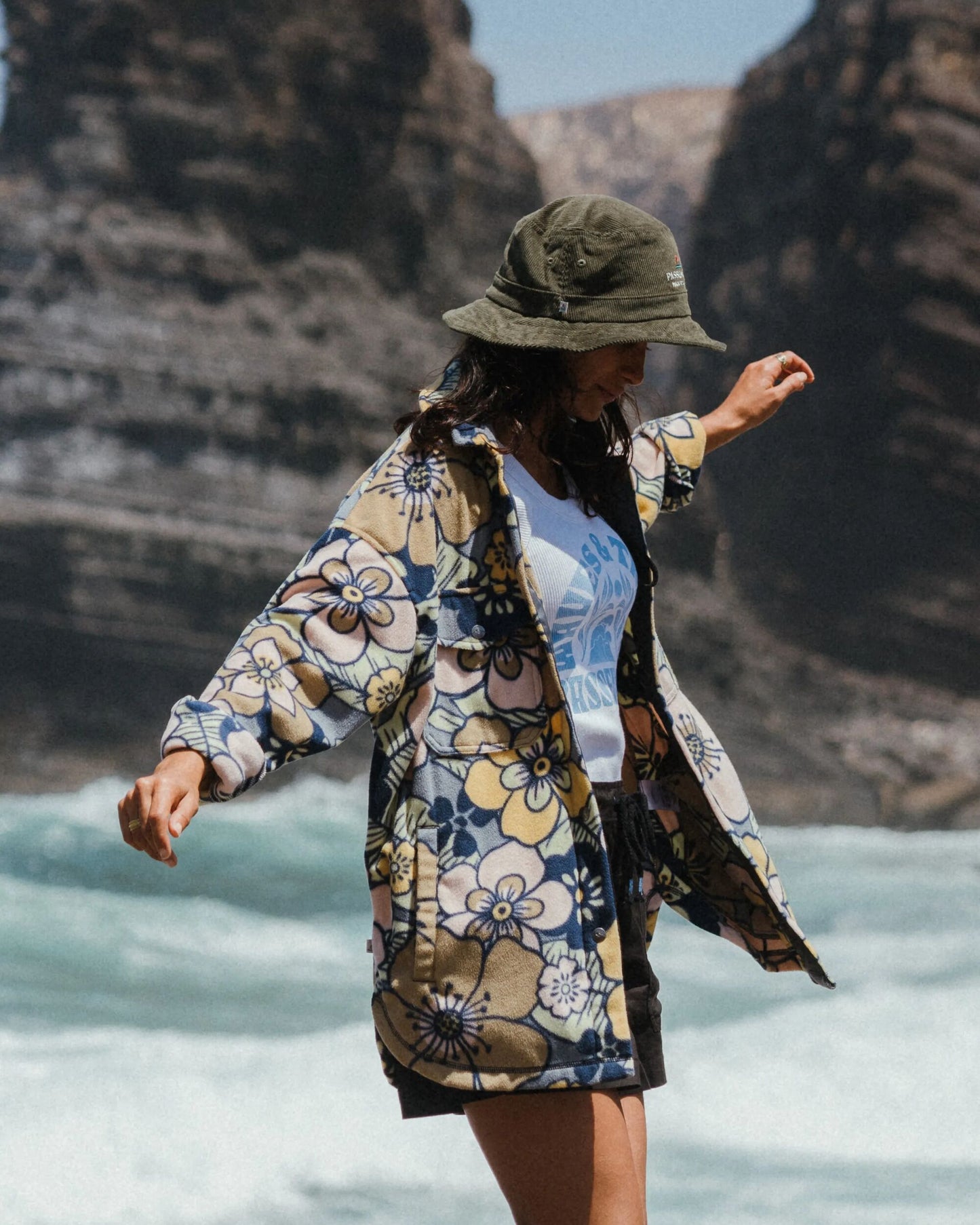 Forest Recycled Cord Bucket Hat - Khaki - Lifestyle - Female