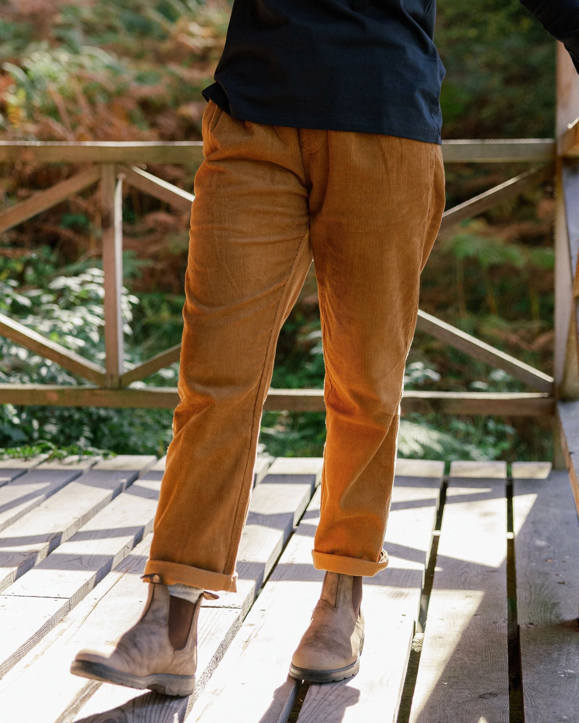 Compass Recycled Corduroy Trouser - Coconut - Lifestyle