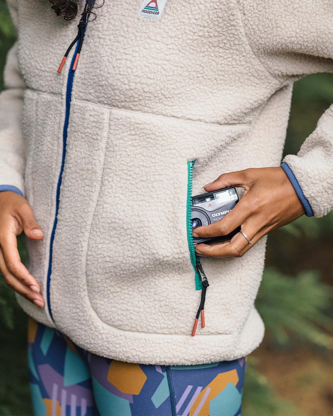 Fairbanks Full Zip Recycled Sherpa Fleece - Oatmeal - Lifestyle