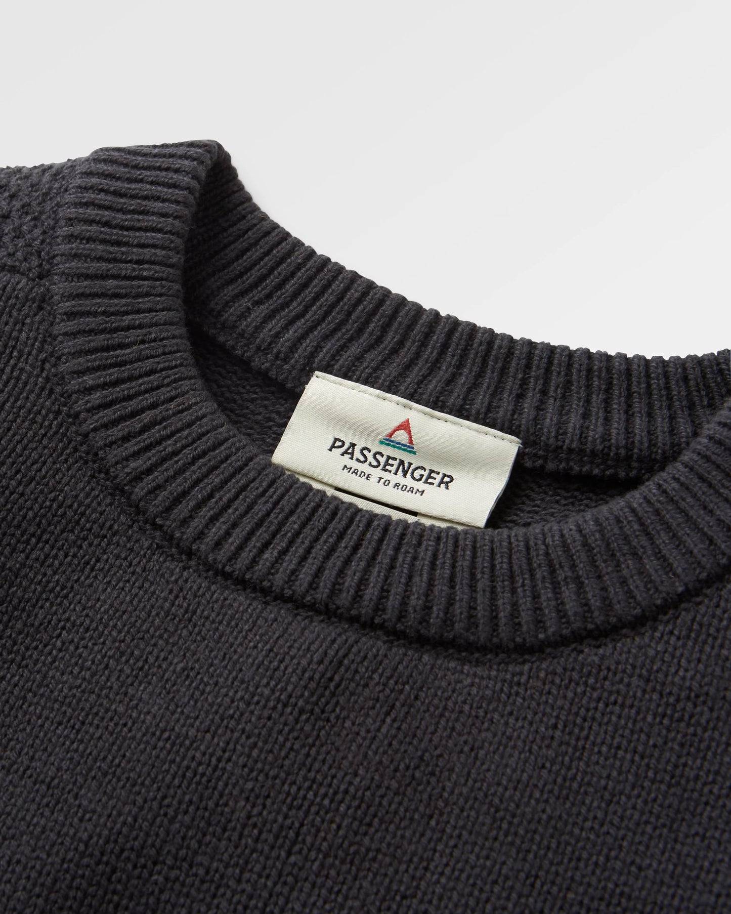 Cove Organic Cotton Knitted Jumper - Black - Flatlay