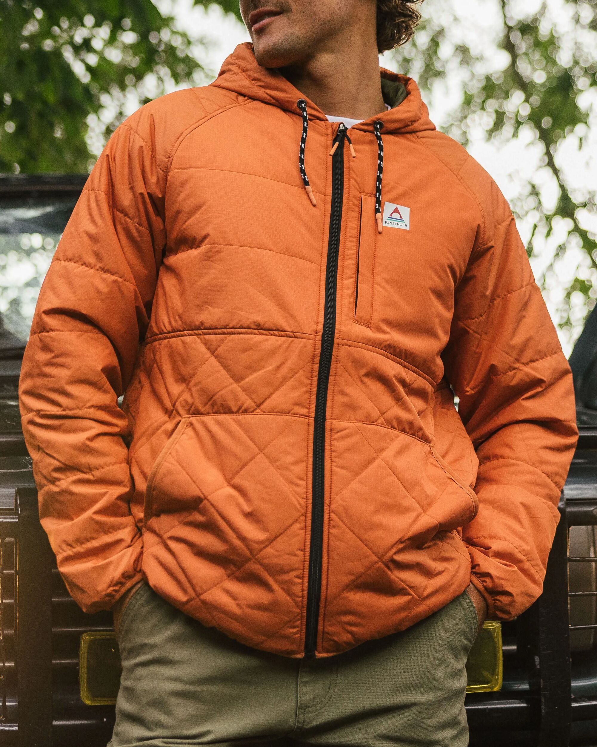 Dylan Recycled Insulated Full Zip Jacket - Burnt Orange - Lifestyle