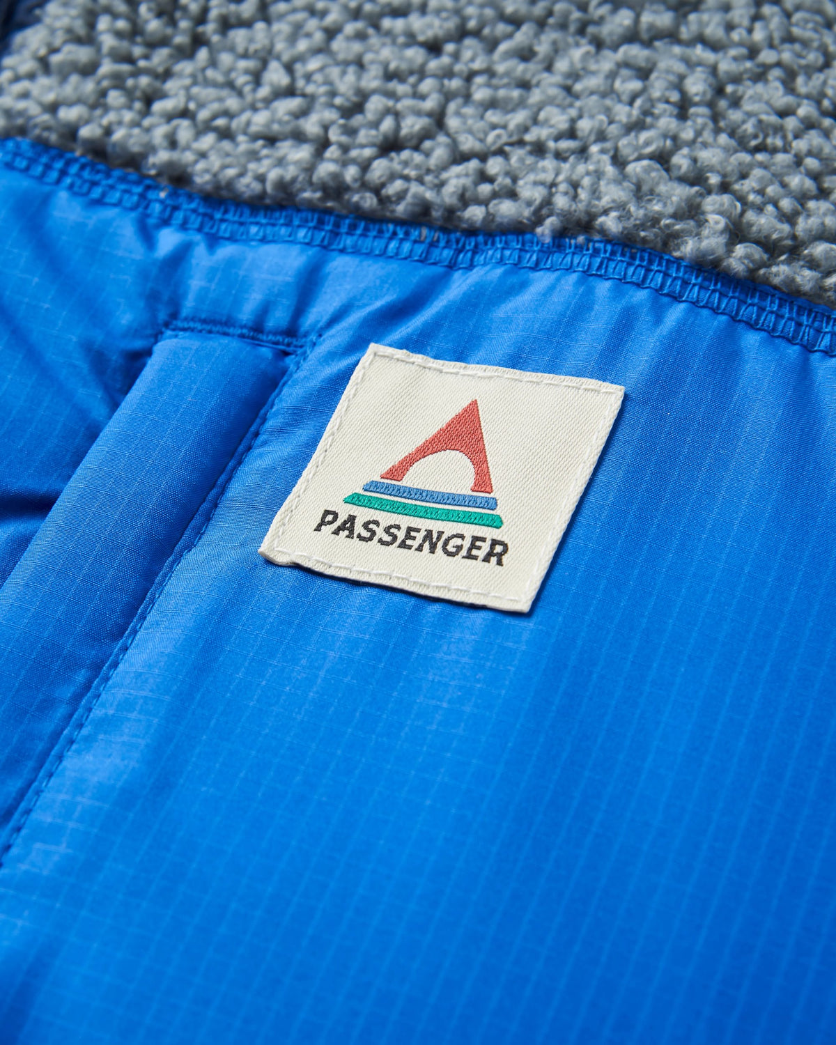 Born Explorer Recycled Polar-Lined Sherpa Fleece - Rich Navy/Storm Grey - Flatlay