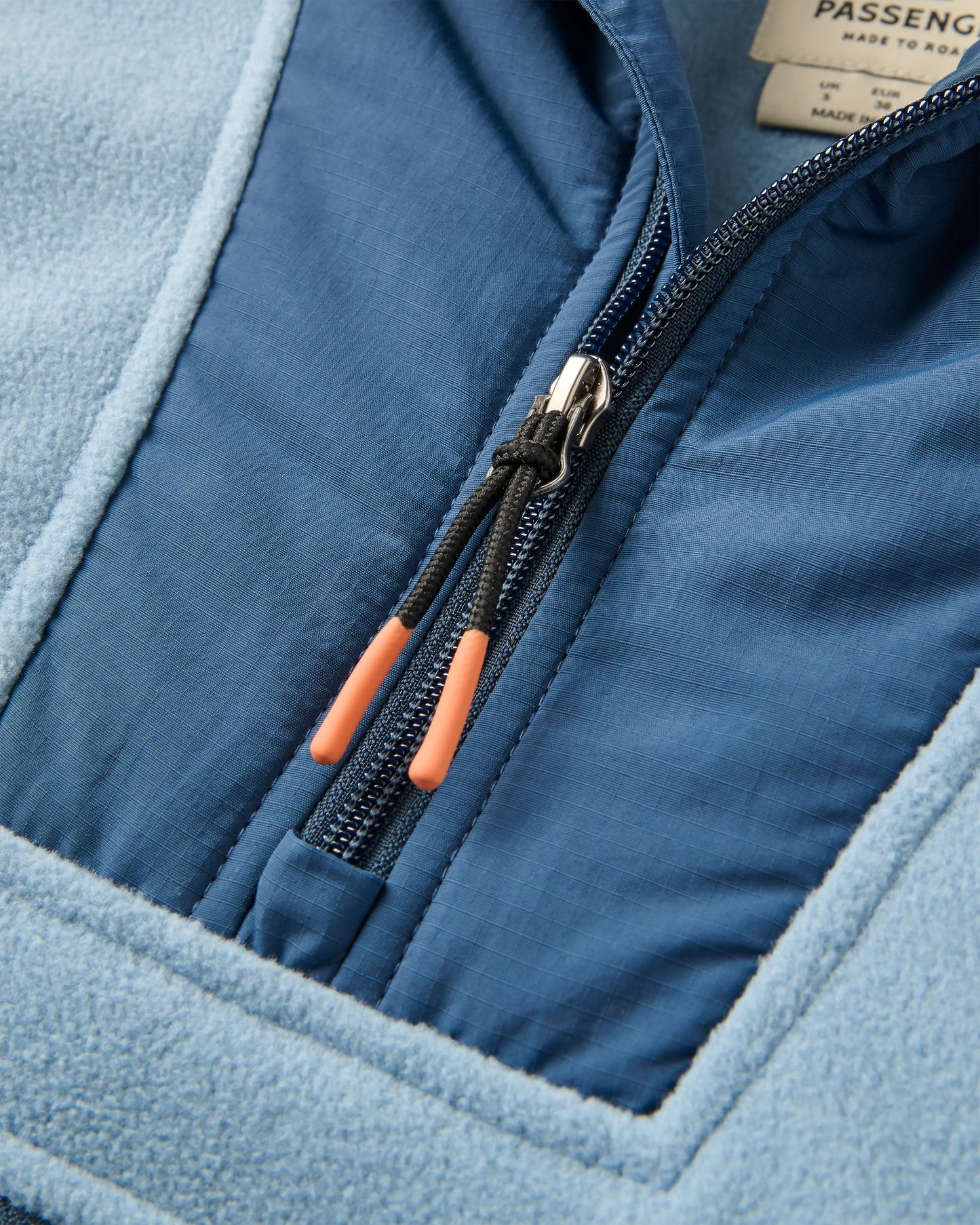 Alexander 2.0 Recycled Hooded Polar Fleece - Faded Denim - Flatlay