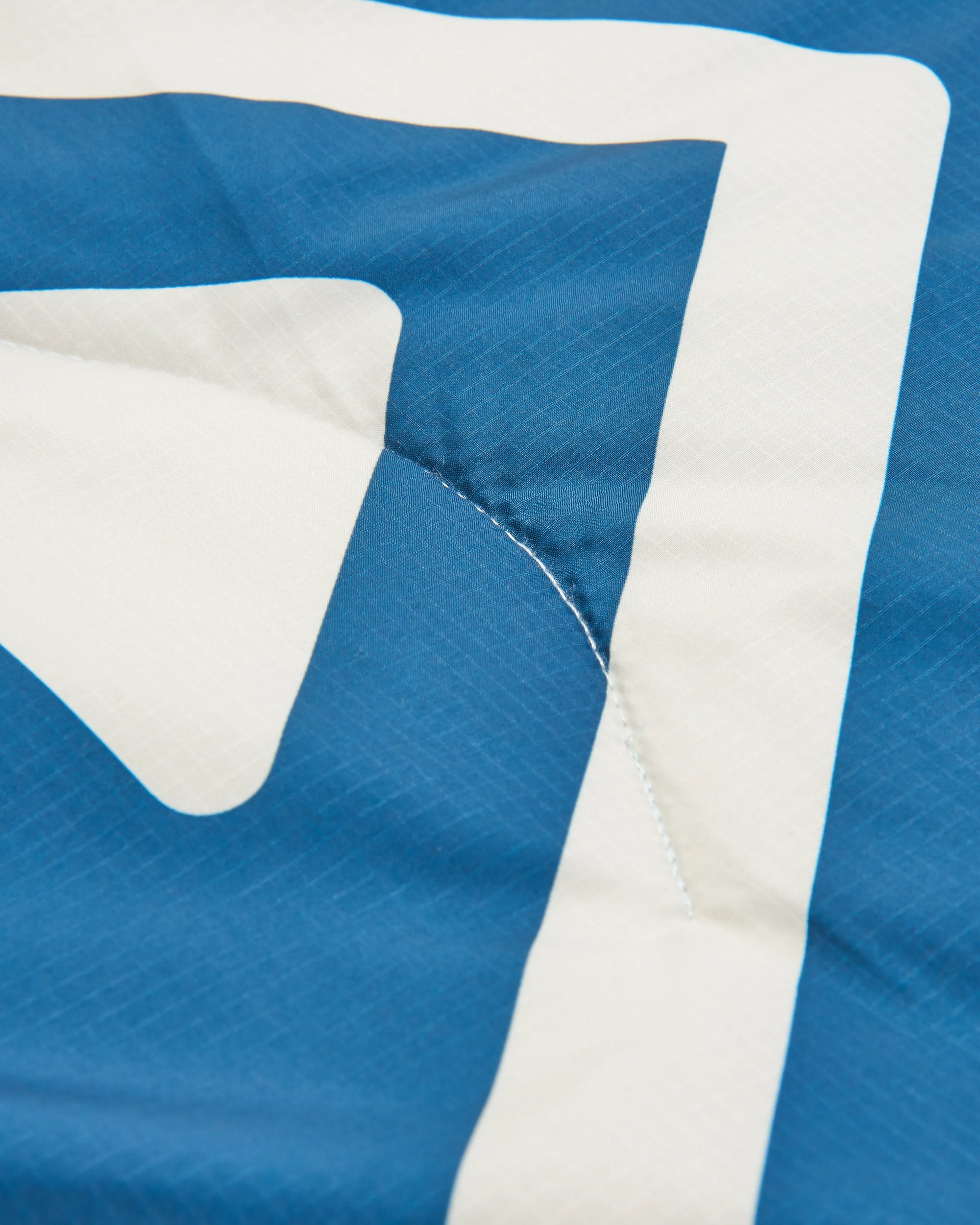 Cabin Recycled Sherpa Blanket - Mountain Geo Grey Blue - Flatlay