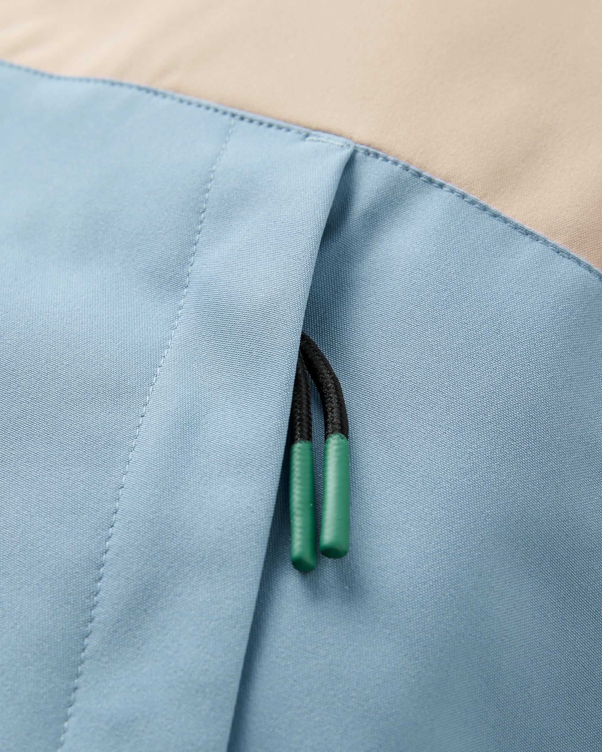 Lumi Colour Block Parka - Faded Denim - Flatlay