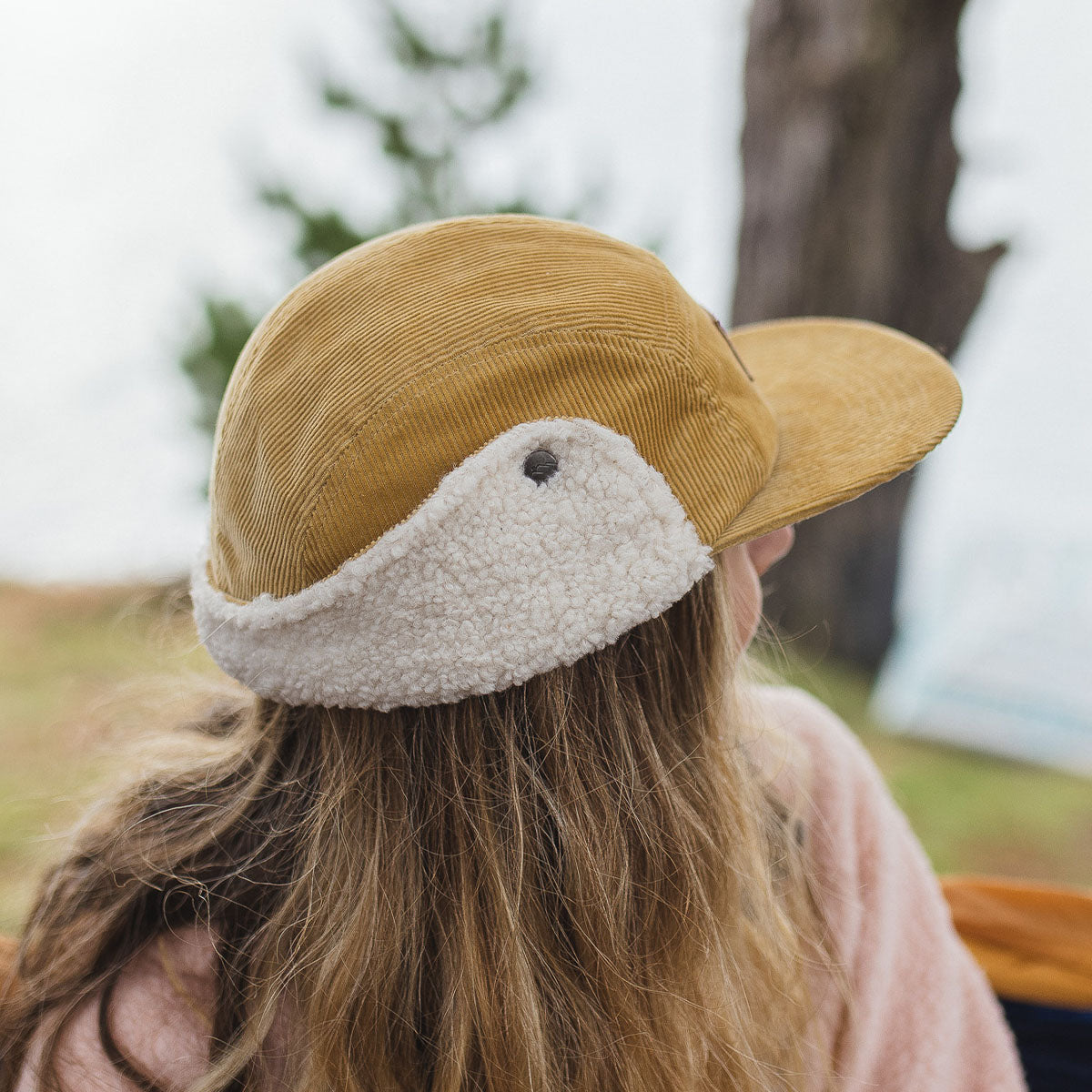 Womens_Cord Daytime Sherpa Lined Hat - Sandy Brown