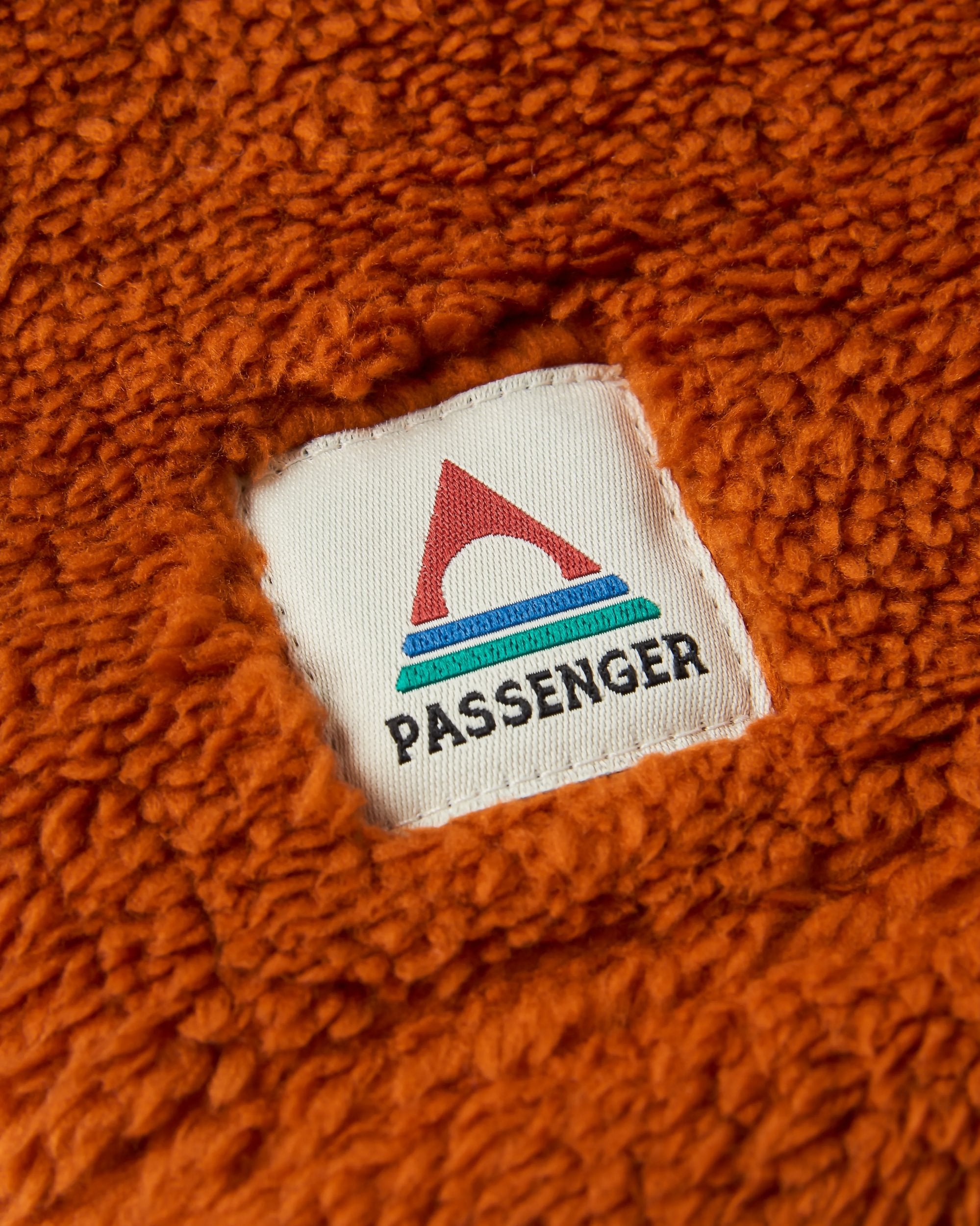 Ash Recycled Sherpa Fleece Snood - Sunset Orange - Flatlay