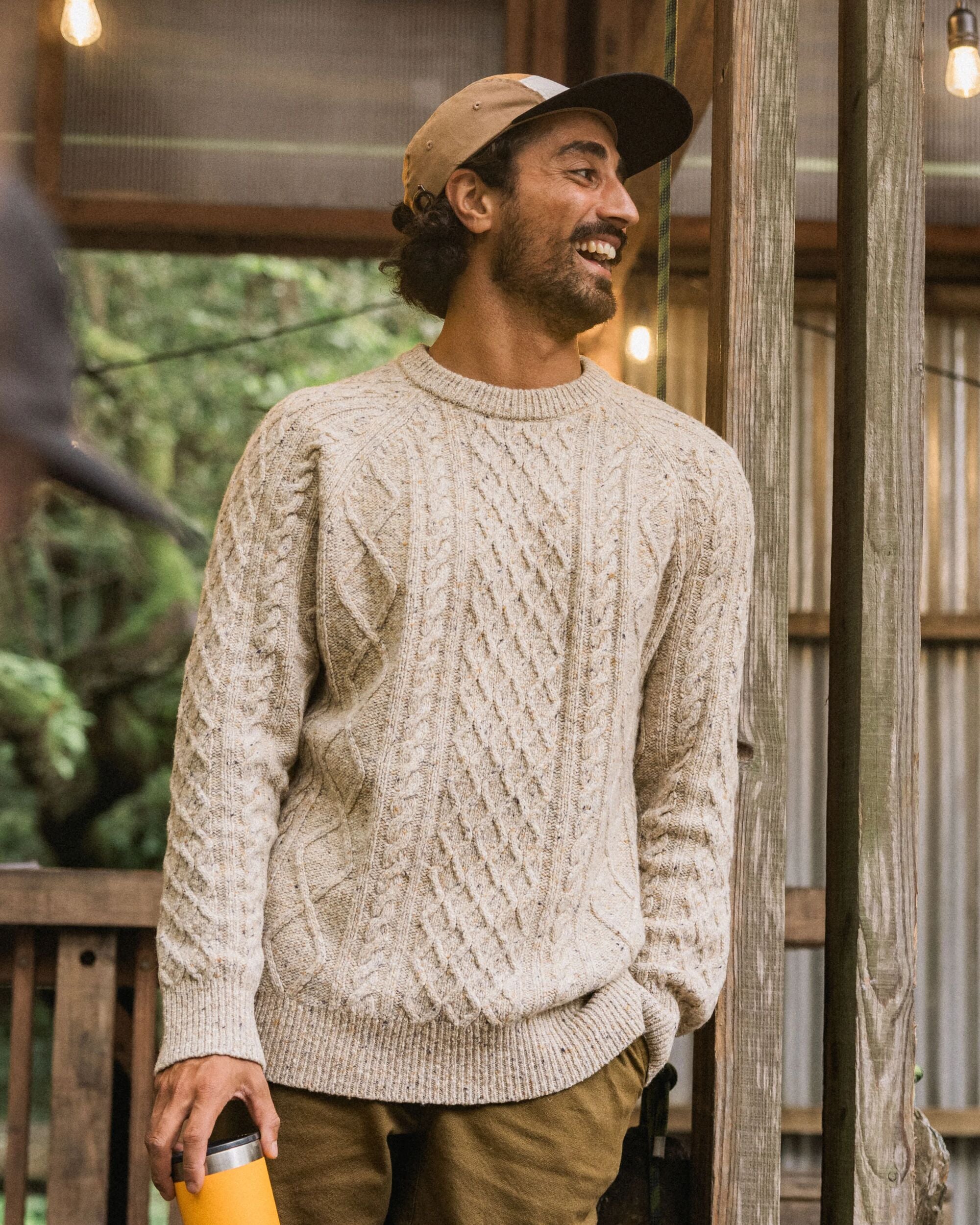 Sandbar Merino Wool Knitted Jumper - Oatmeal - Lifestyle