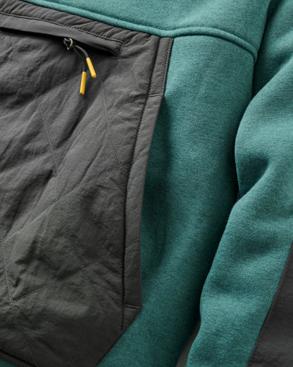 Tidal Fleece Lined Hoodie - Faded Black/Deep Ocean - Flatlay