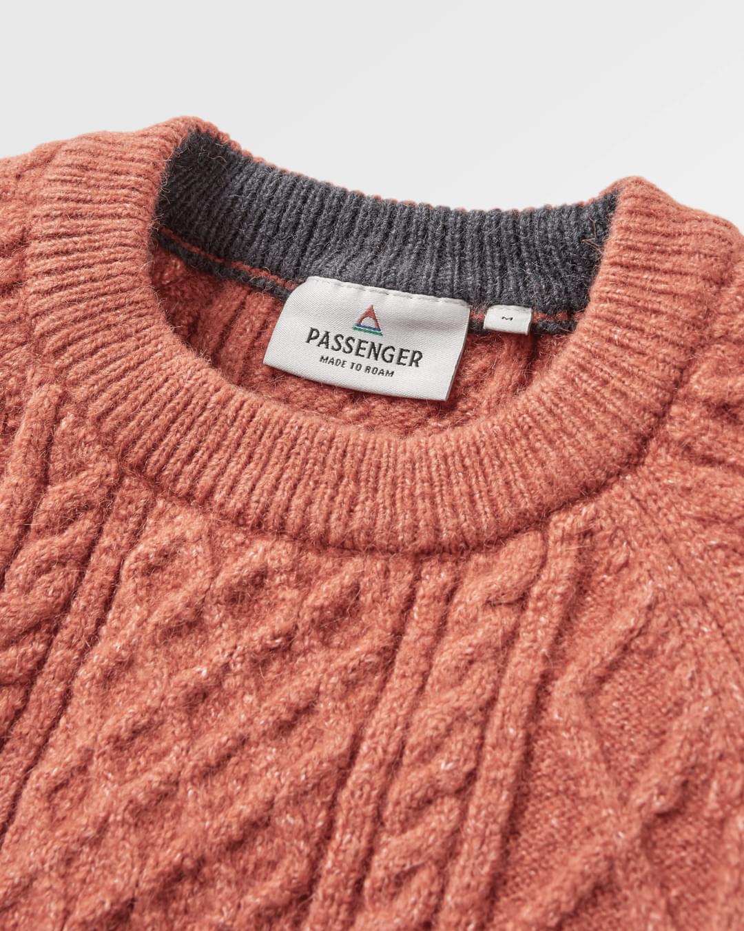 Sandbar Cable Knitted Jumper - Baked Clay - Flatlay