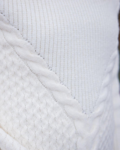 Snuggle Recycled Knitted Polo Neck - Off White - Lifestyle