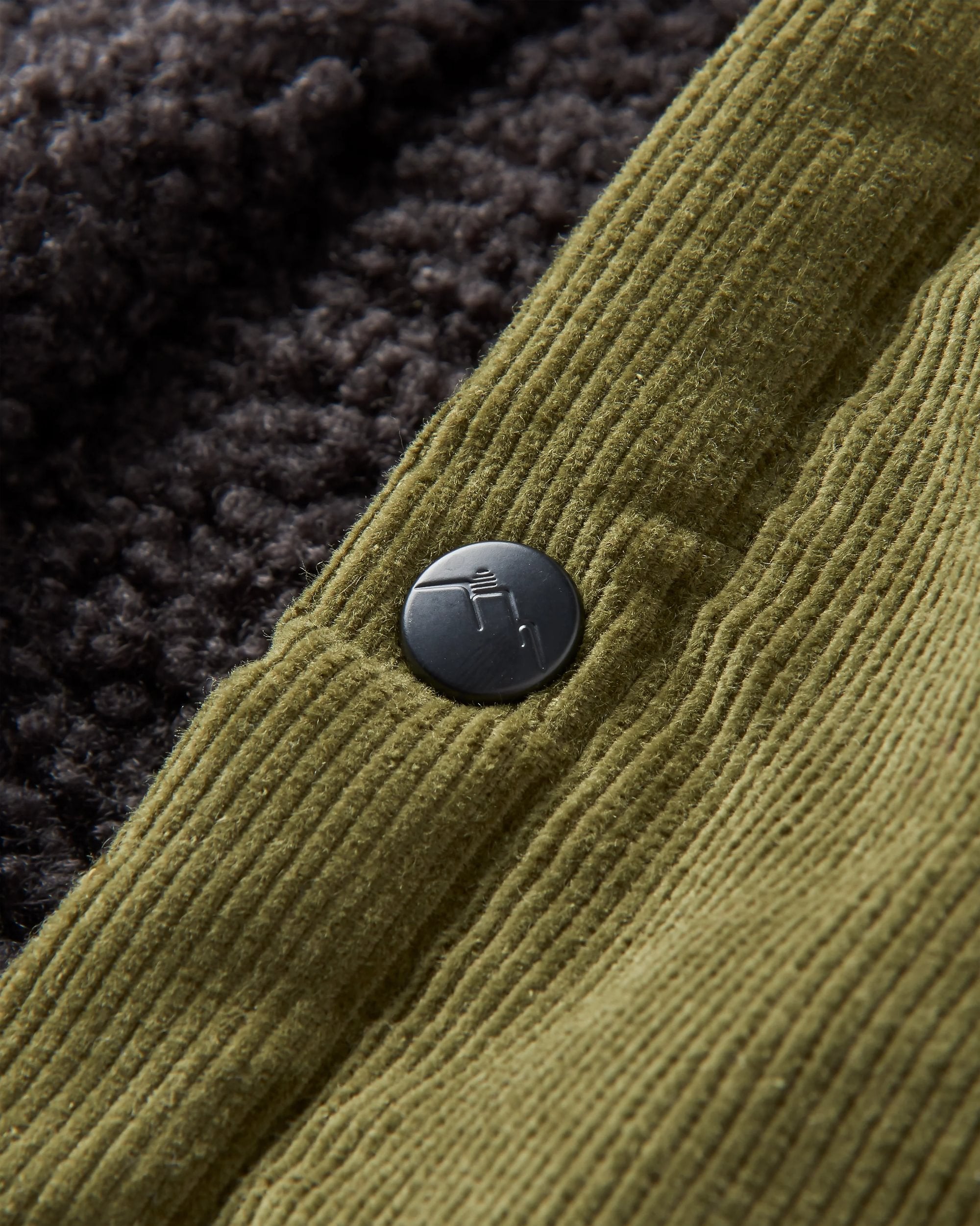 Kodiak Sherpa Lined Cord Overshirt - Khaki - Flatlay