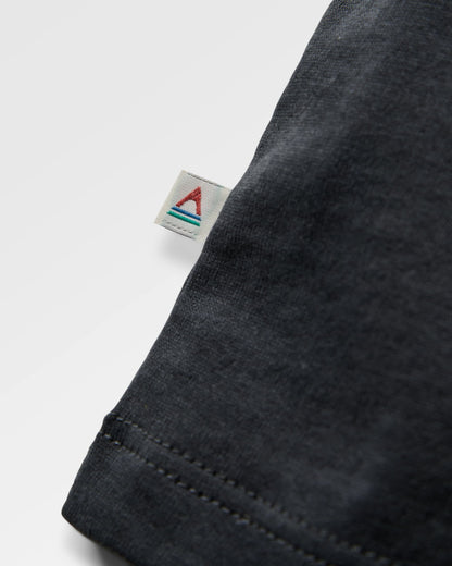 Roam Slow Men's Recycled Cotton T-shirt - Black - Flatlay