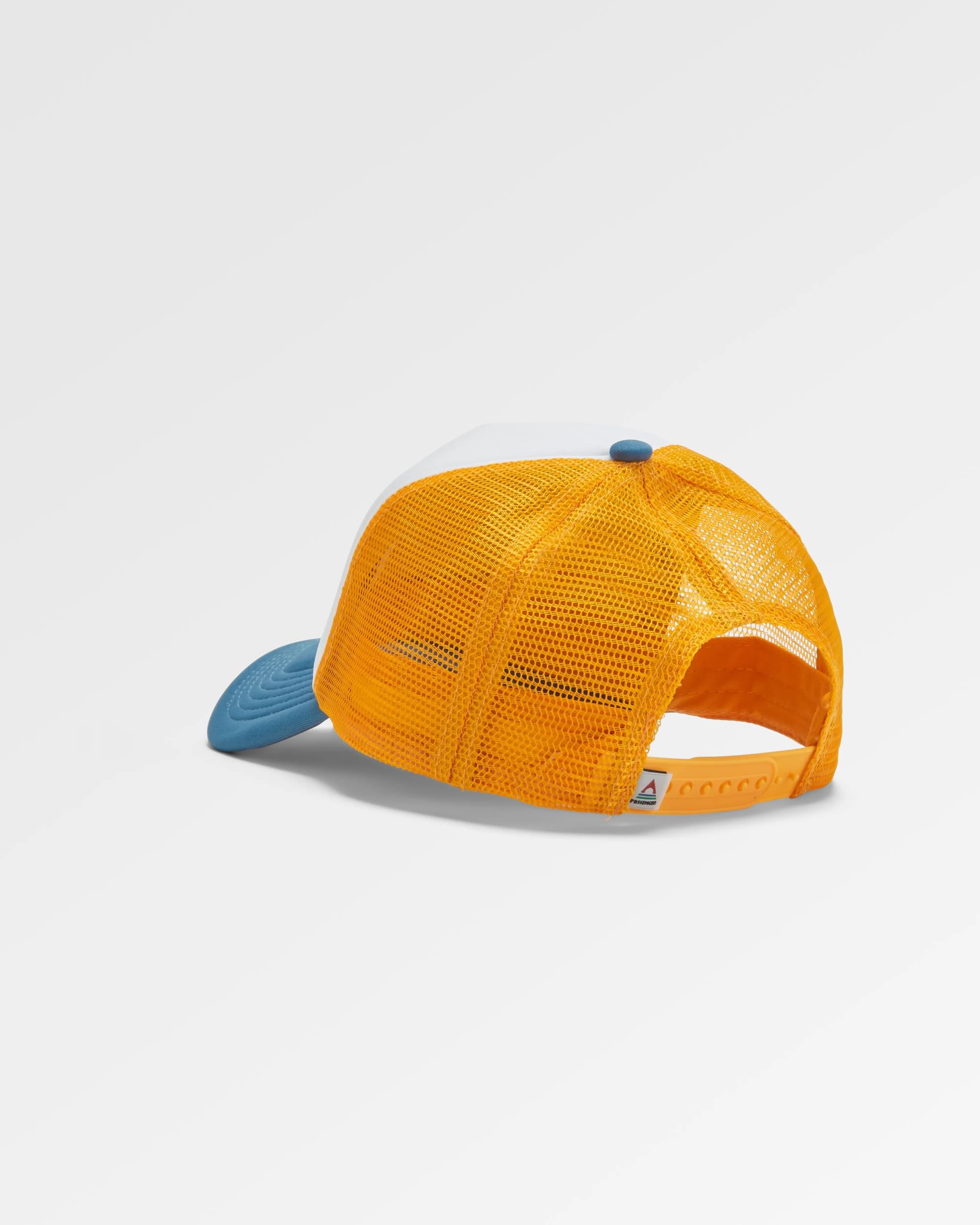 Escapism Trucker Cap - Mustard Yellow/Moonlight Blue - Flatlay