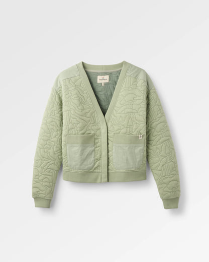 Seagrass Organic Cotton Quilted Cardigan - Pistachio - Flatlay