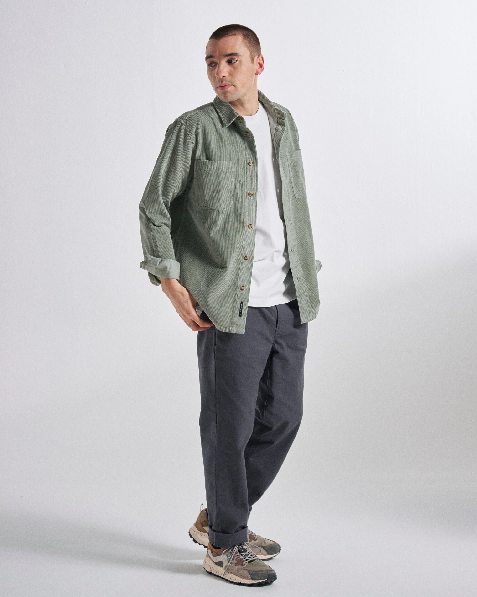 Backcountry Cord Shirt - Pistachio - Studio Model