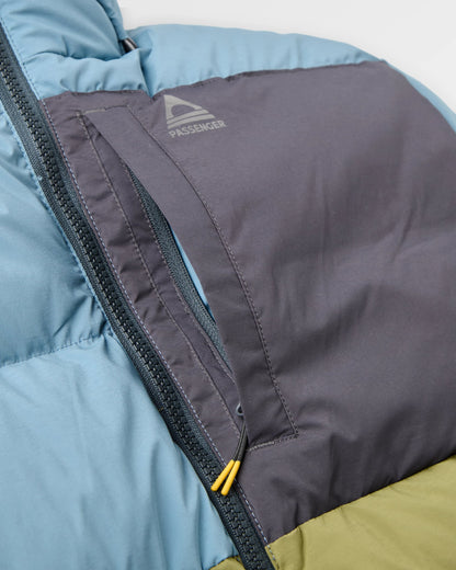 Kindlewood Down Jacket - Stormy Blue/Khaki - Flatlay