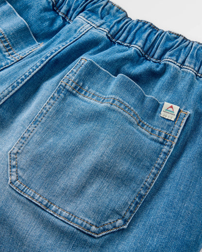 Carriso Denim Short - Light Wash Denim - Flatlay