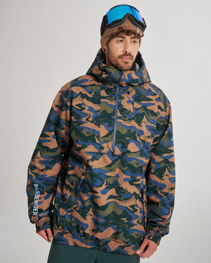 Snowscape Men's Recycled Softshell Pullover - Adventure Dark Fern - Studio Model