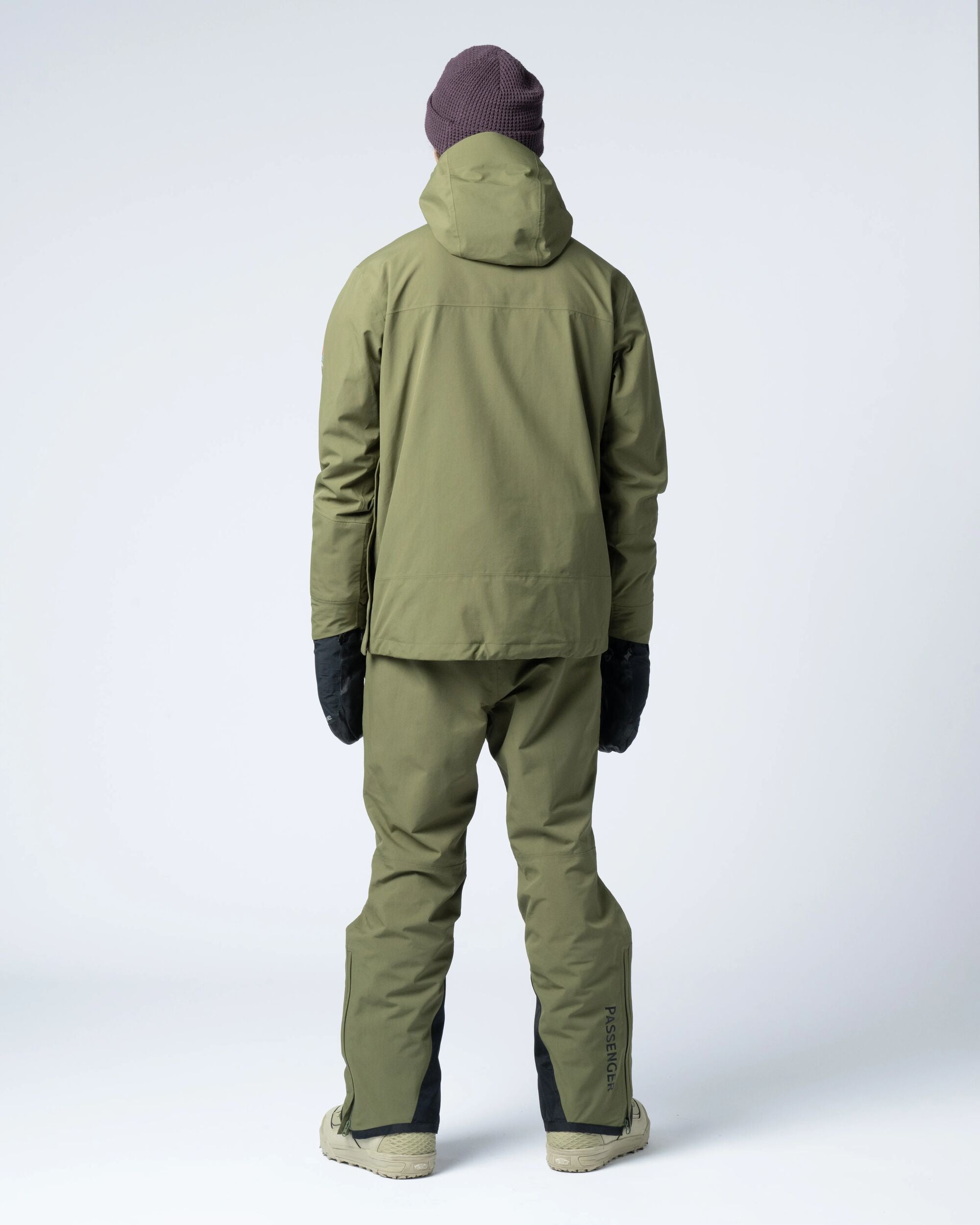 Snowscape Men's Recycled Anorak - Khaki - Flatlay