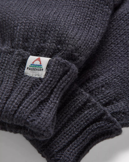 Gale Recycled Knitted Gloves - Deep Navy - Flatlay