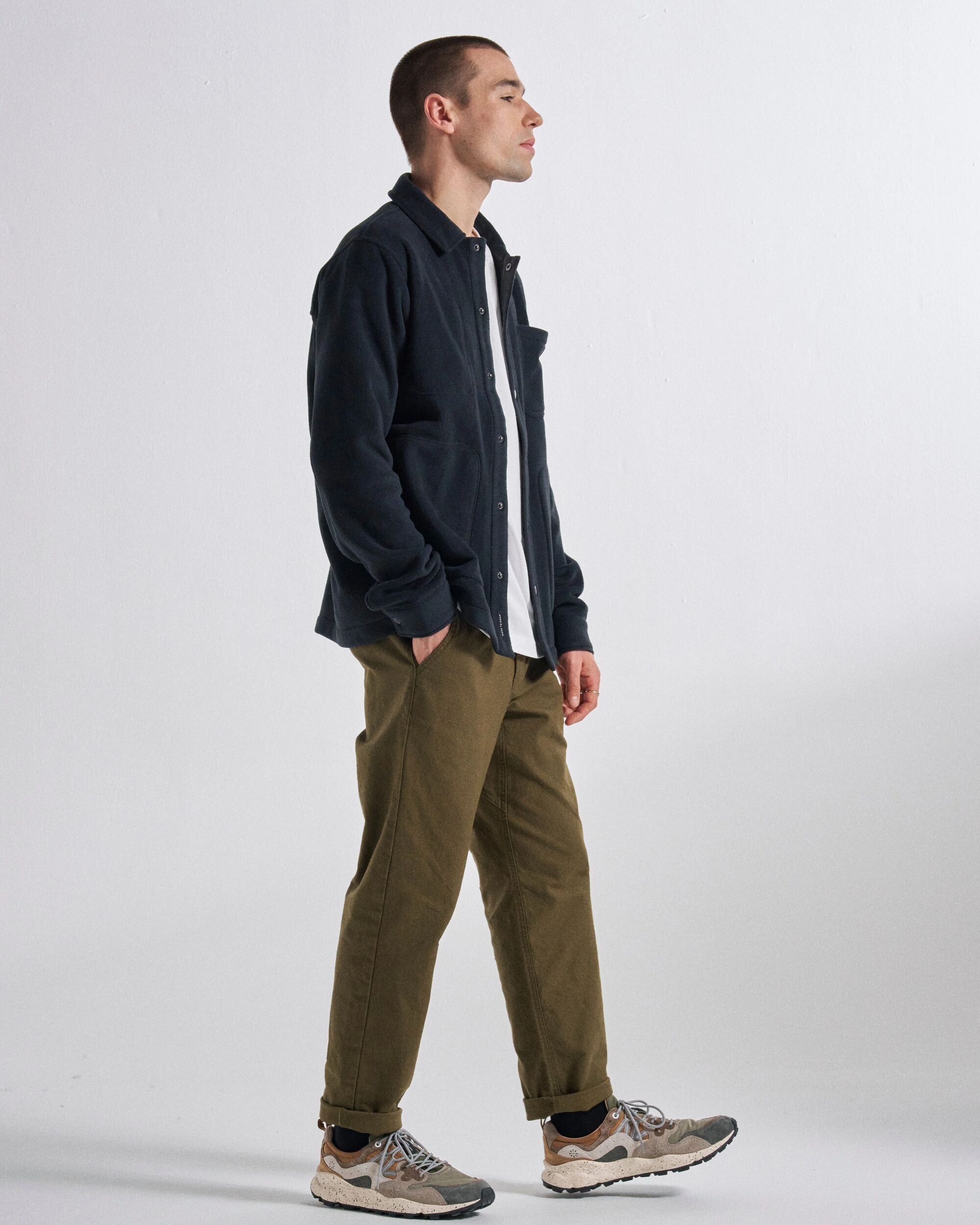 Adapt Recycled Polartec® Overshirt  - Black - Studio Model