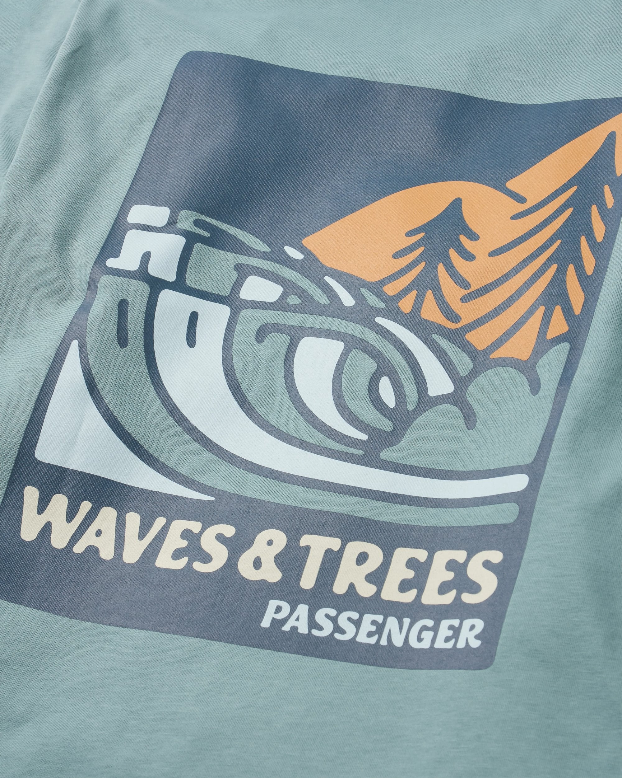 Waves & Trees Organic Cotton LS T-Shirt - Stormy Sea - Flatlay