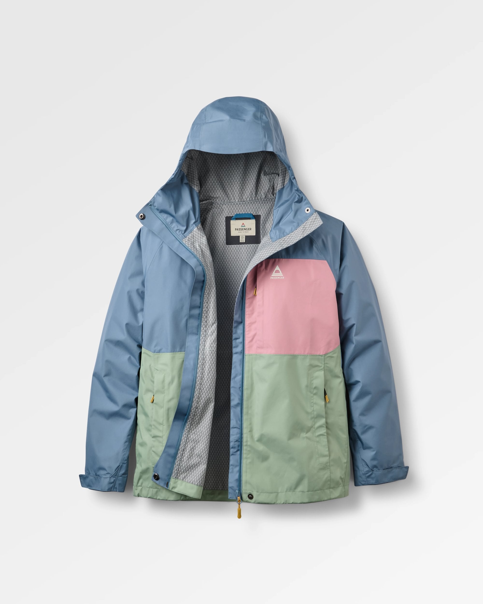 Trailscape Women's Waterproof Jacket - Stormy Blue/Pistachio - Flatlay