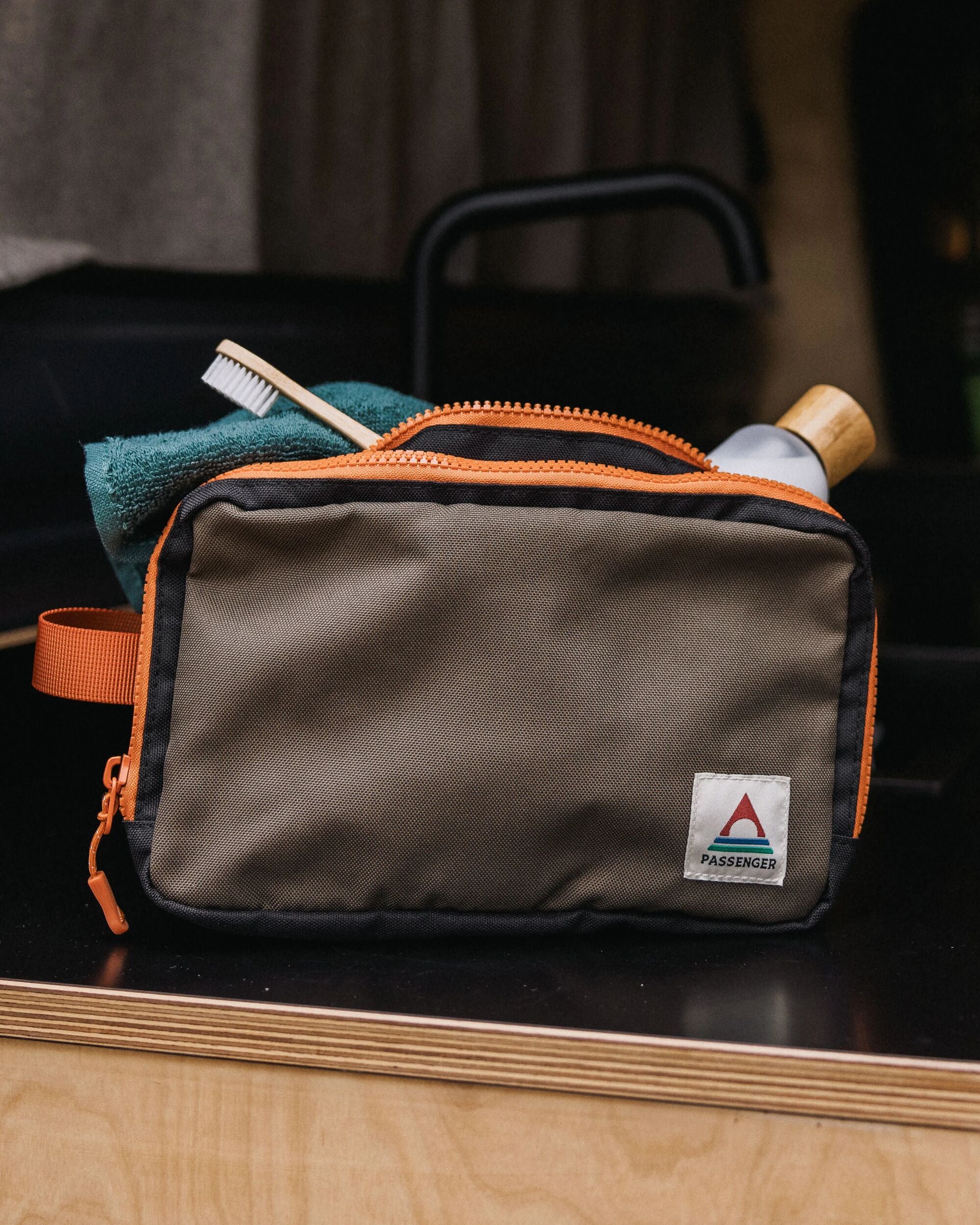 Travel Recycled Wash Kit - True Black/ Khaki - Lifestyle