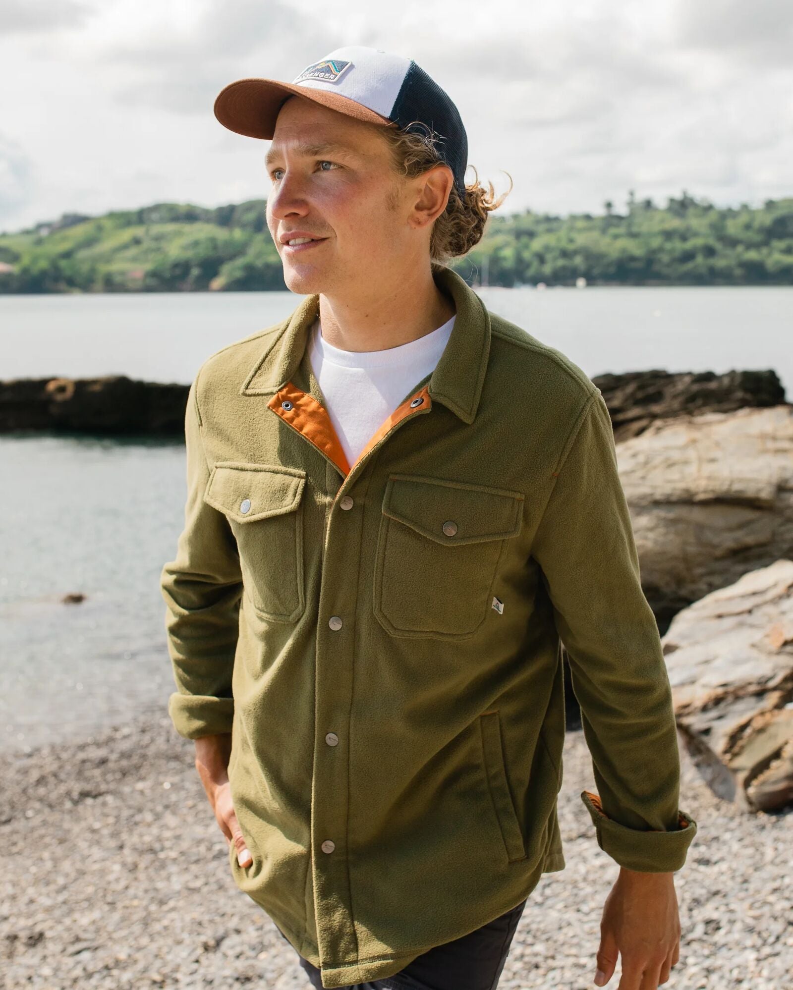 Maple Recycled Polar Fleece Shirt - Khaki - Lifestyle