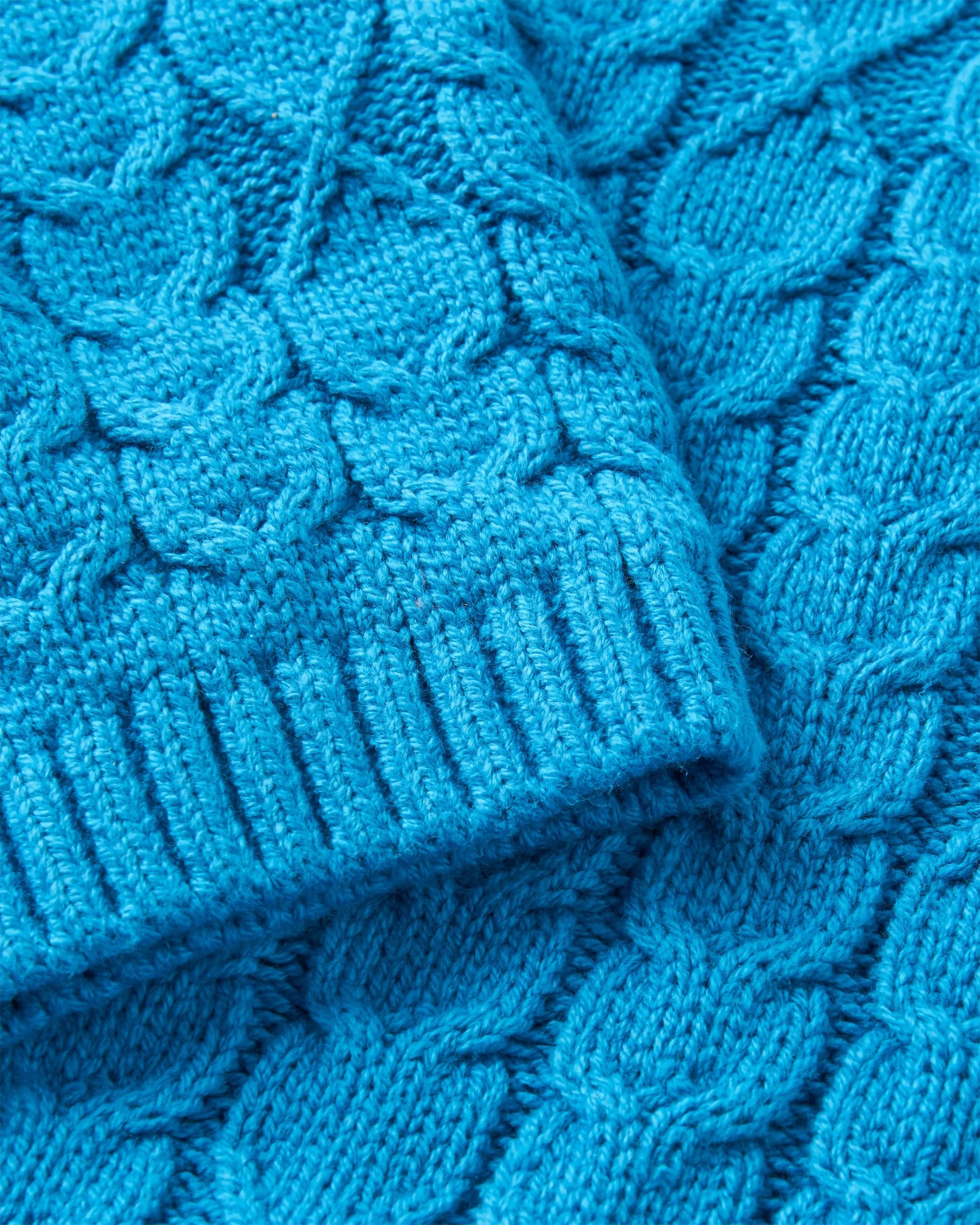 Homely Short Sleeve Knitted Jumper - Bluejay